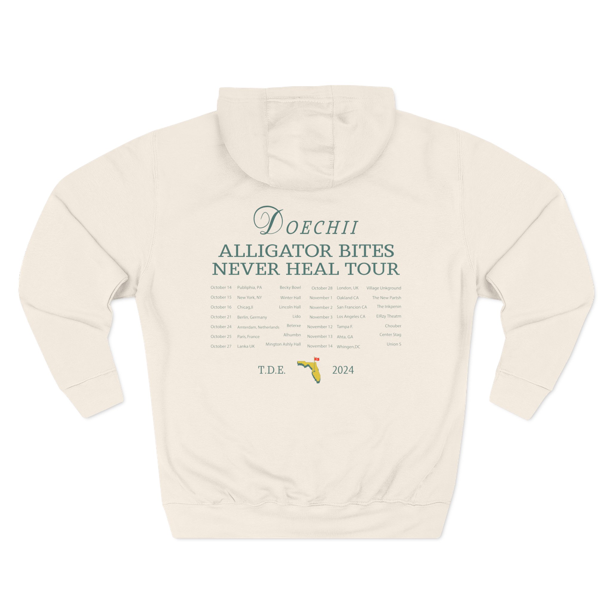 Doechii Alligator Bites Never Heal Tour Three-Panel Fleece Hoodie