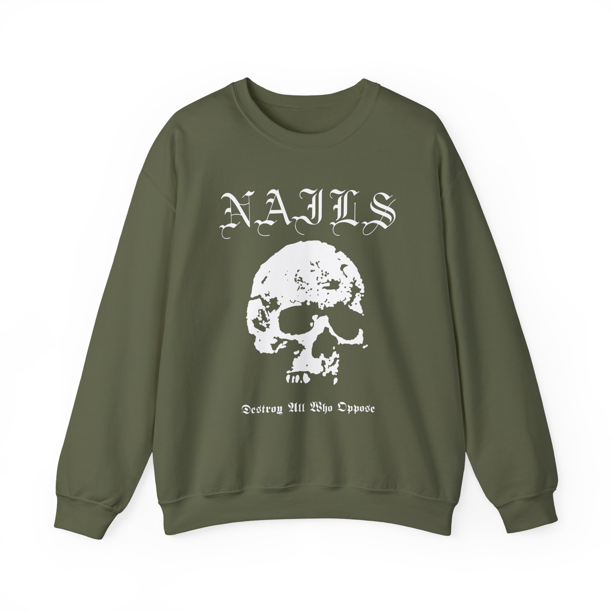 Nails Destroy Skull Unisex Heavy Blendâ„¢ Crewneck Sweatshirt