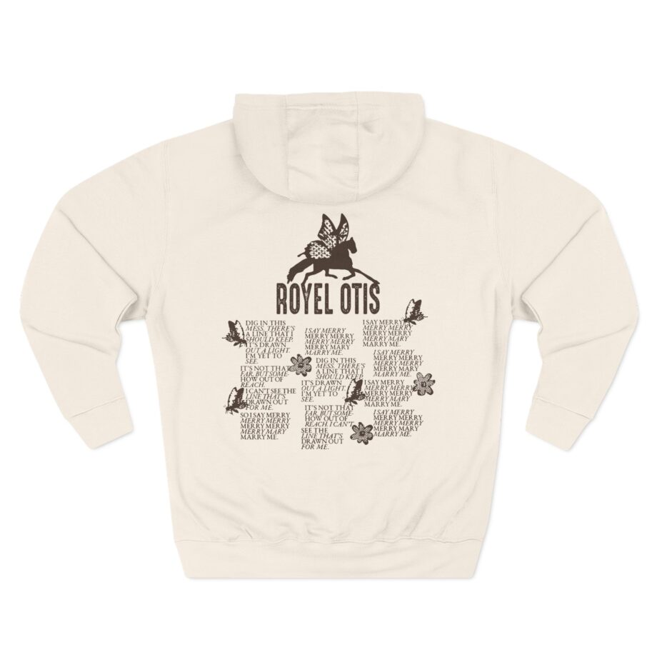 Royel Otis Mary Marry Me Faded Powder Three-Panel Fleece Hoodie