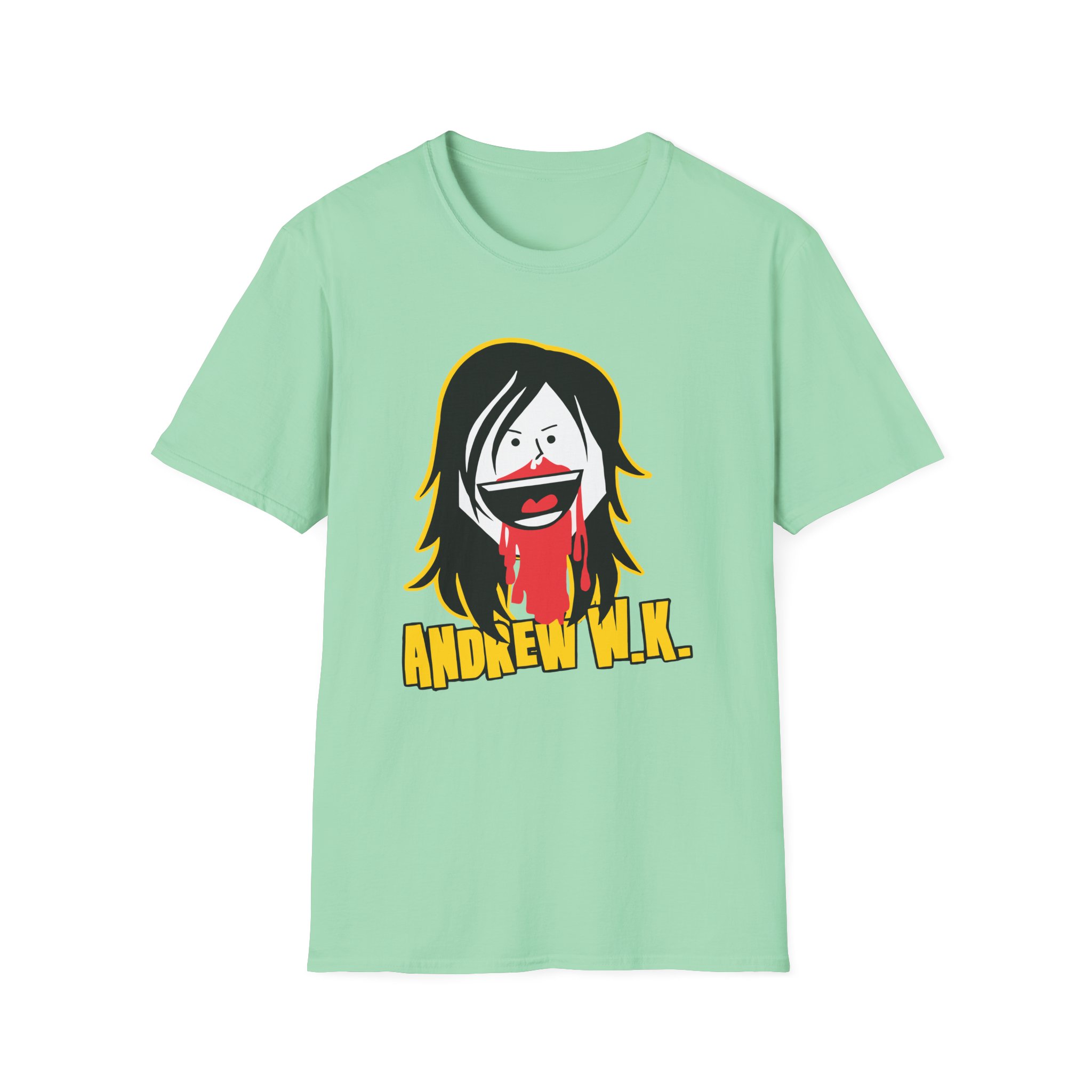 Andrew Wk Cartoon Bloody Nose Unisex Softstyle T-Shirt