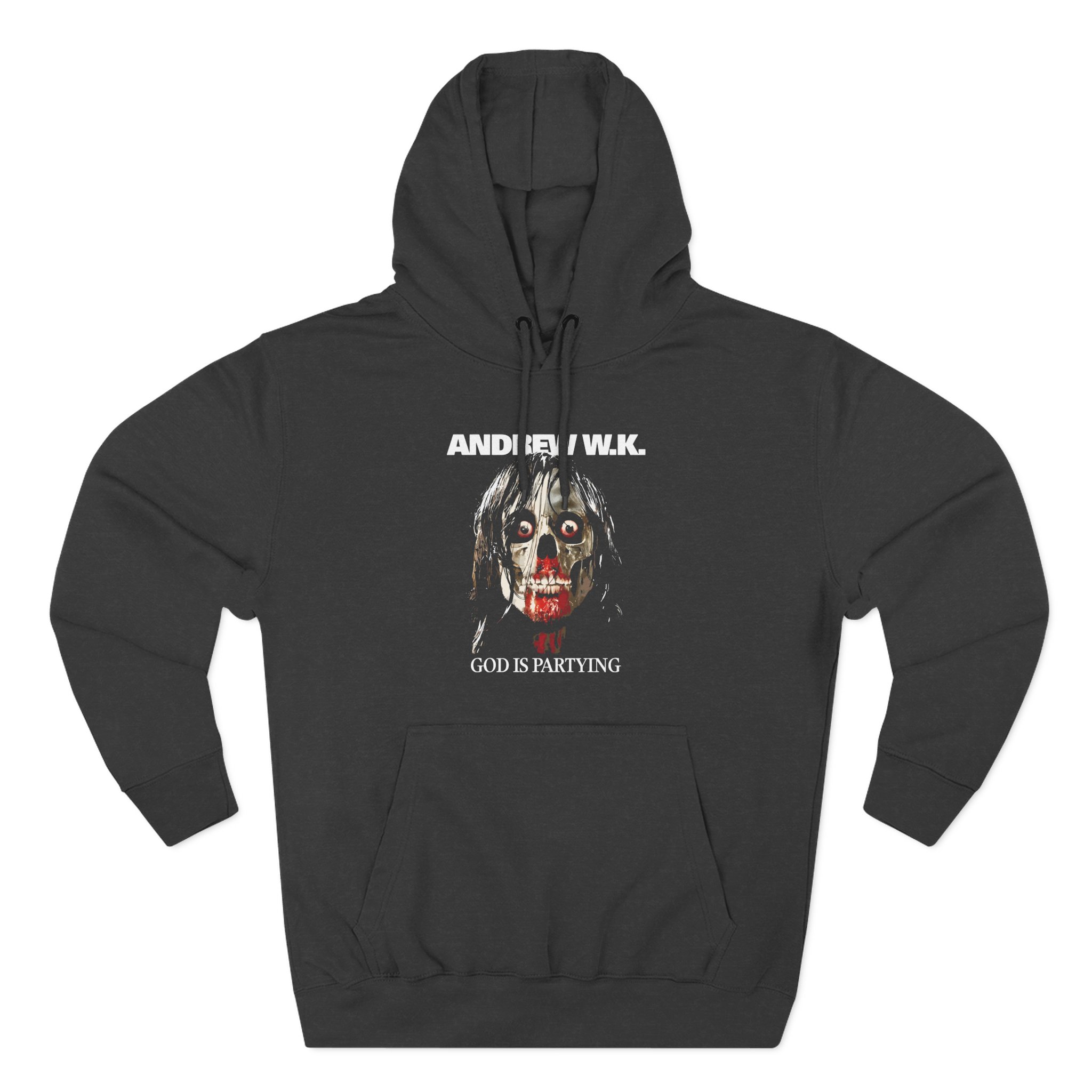 Andrew Wk God is Partying Zombie Three-Panel Fleece Hoodie