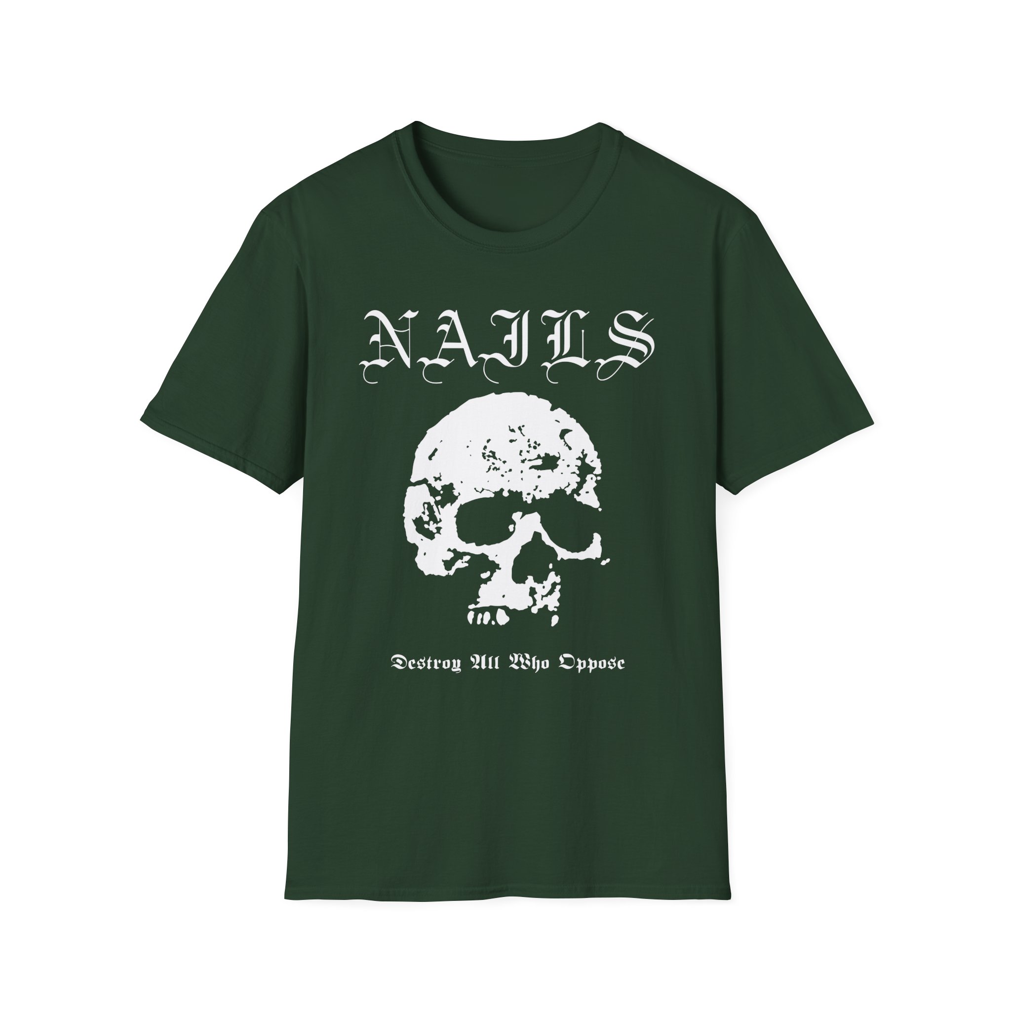 Nails Destroy Skull Unisex Softstyle T-Shirt