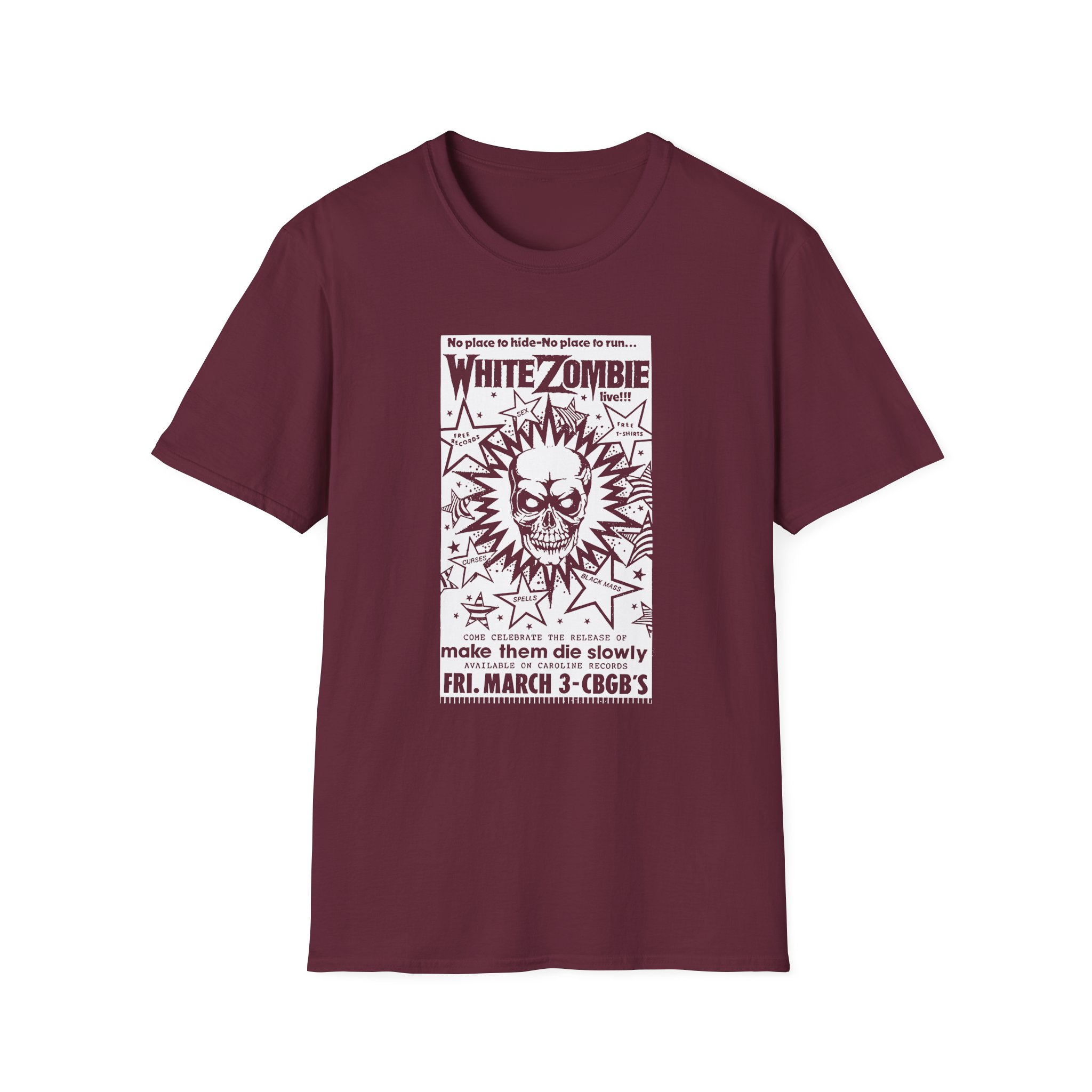 White Zombie Cbgb Poster Unisex Softstyle T-Shirt