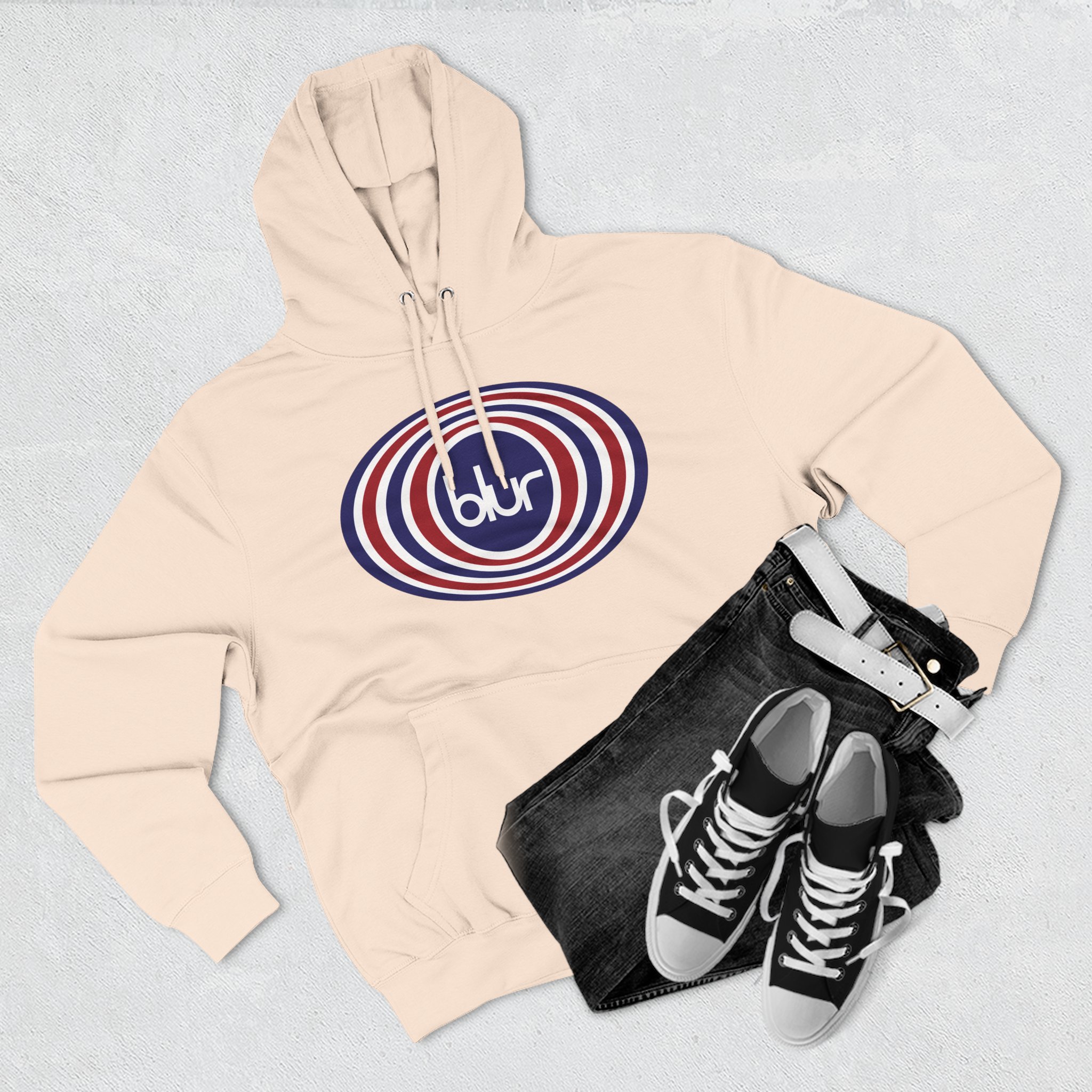 Blur Three-Panel Fleece Hoodie