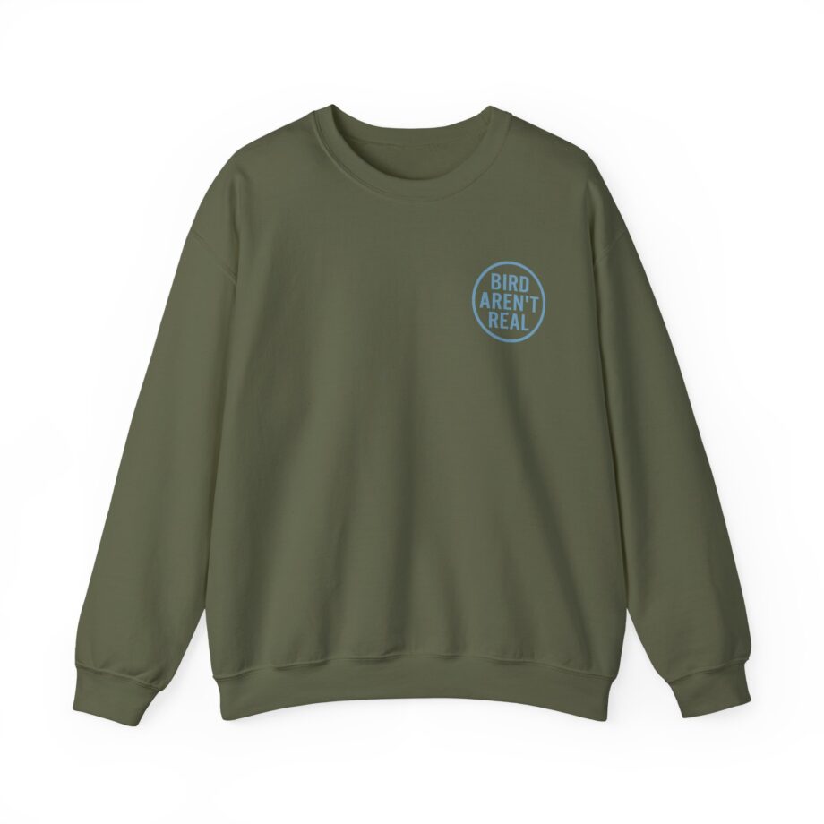 Birds Arent Real Trench Coat Hemp Unisex Heavy Blend™ Crewneck Sweatshirt