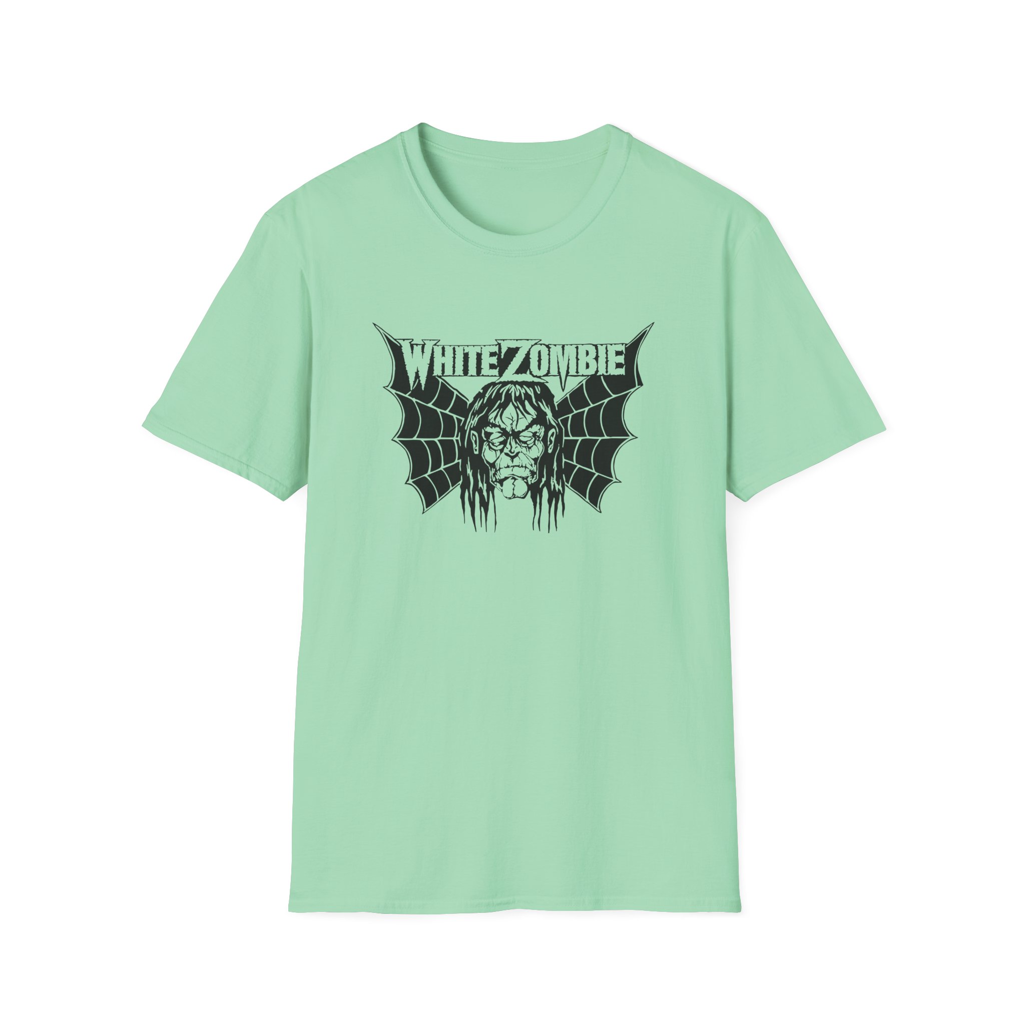 White Zombie Bat Face Unisex Softstyle T-Shirt