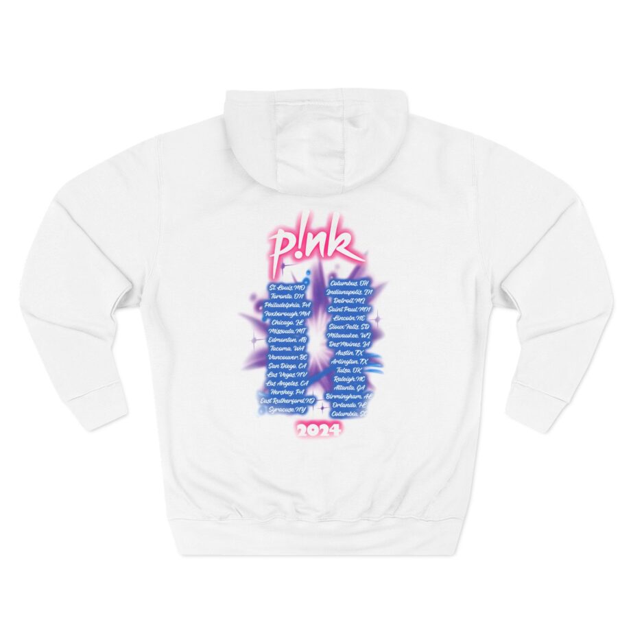 Pink Airbrushed 2024 Three-Panel Fleece Hoodie
