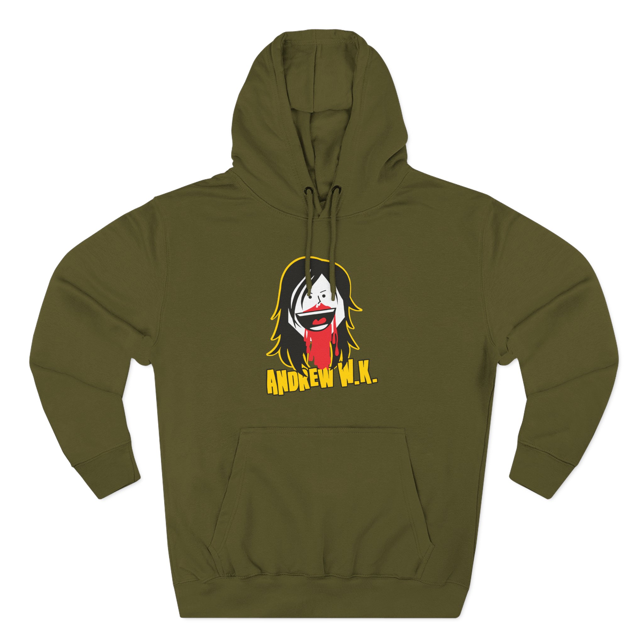Andrew Wk Cartoon Bloody Nose Three-Panel Fleece Hoodie