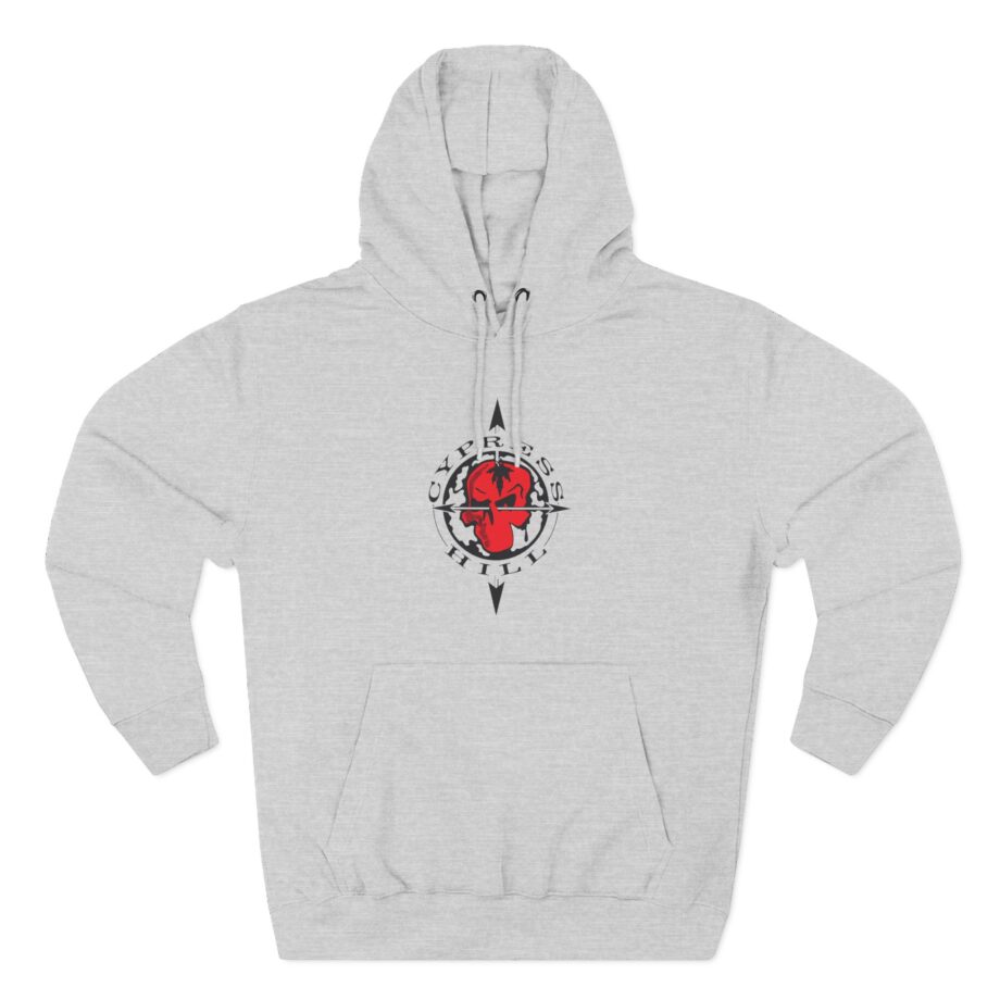 Cypress Hill Crazy Insane OG Skull N Compass Three-Panel Fleece Hoodie