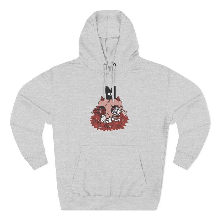 Cult of the Lamb Floral Skull Three-Panel Fleece Hoodie