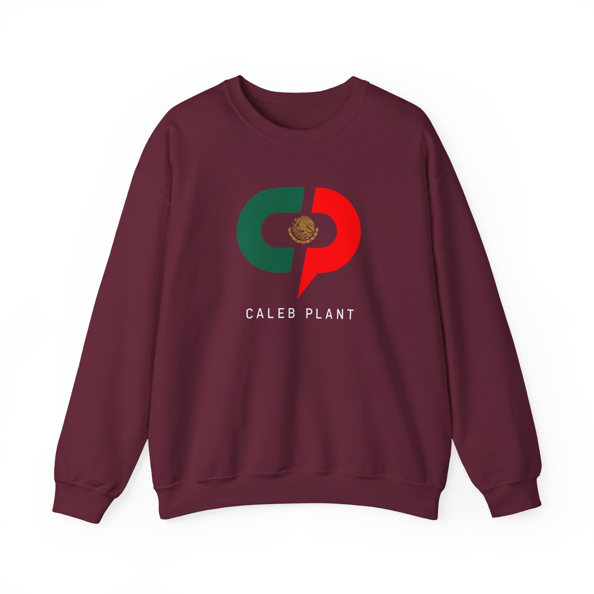 Caleb Plant Green White and Red Unisex Heavy Blendâ„¢ Crewneck Sweatshirt