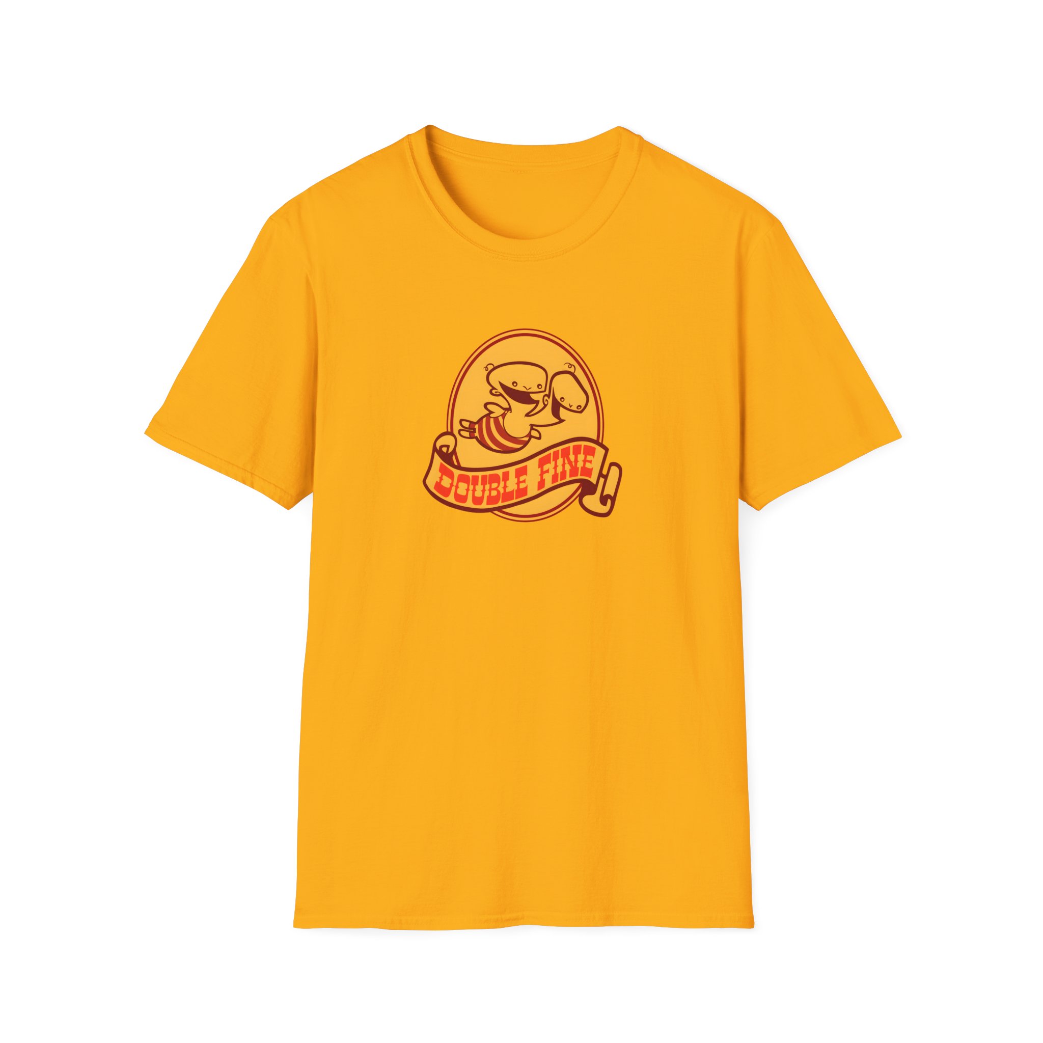Double Fine Golden Two-headed Baby Unisex Softstyle T-Shirt