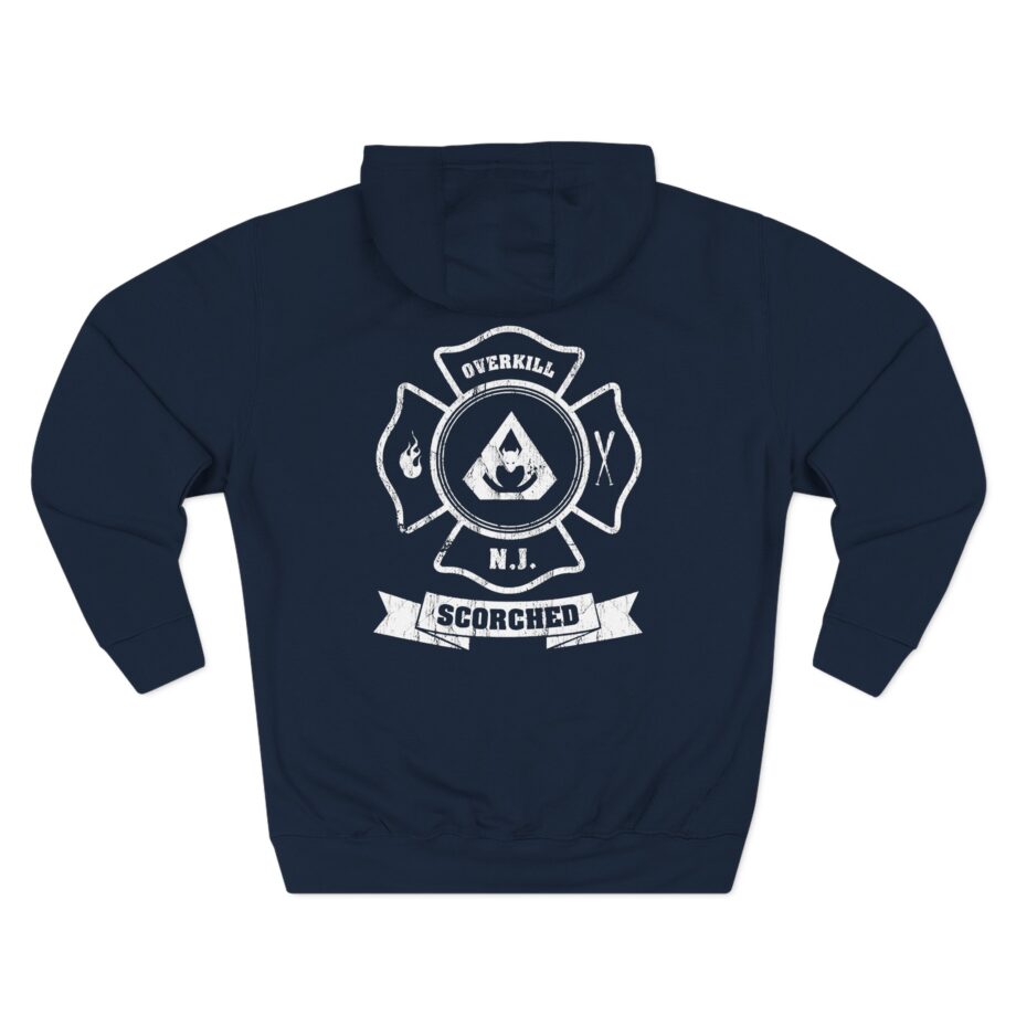 Overkill Scorched Stretched Logo Three-Panel Fleece Hoodie