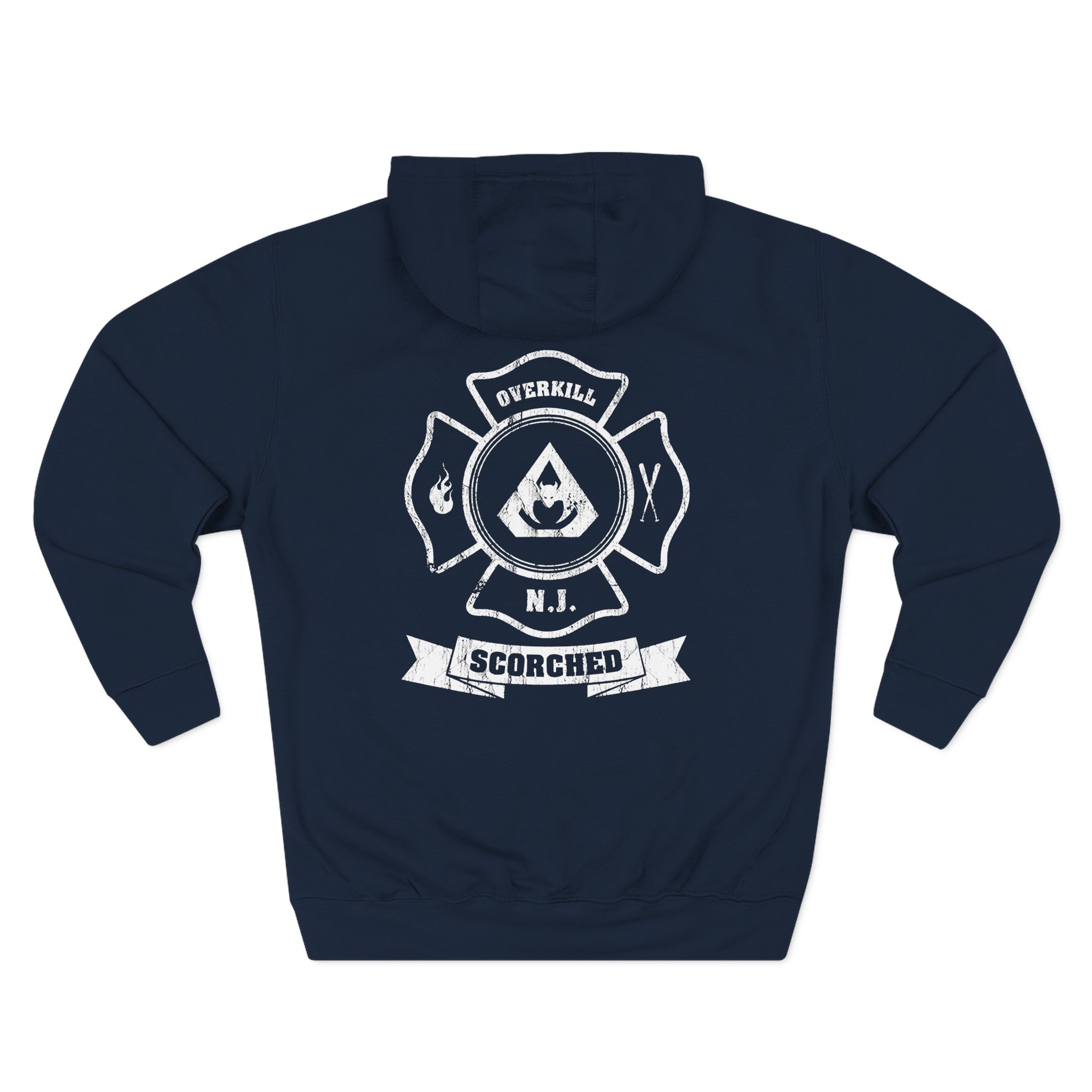 Overkill Scorched Stretched Logo Three-Panel Fleece Hoodie