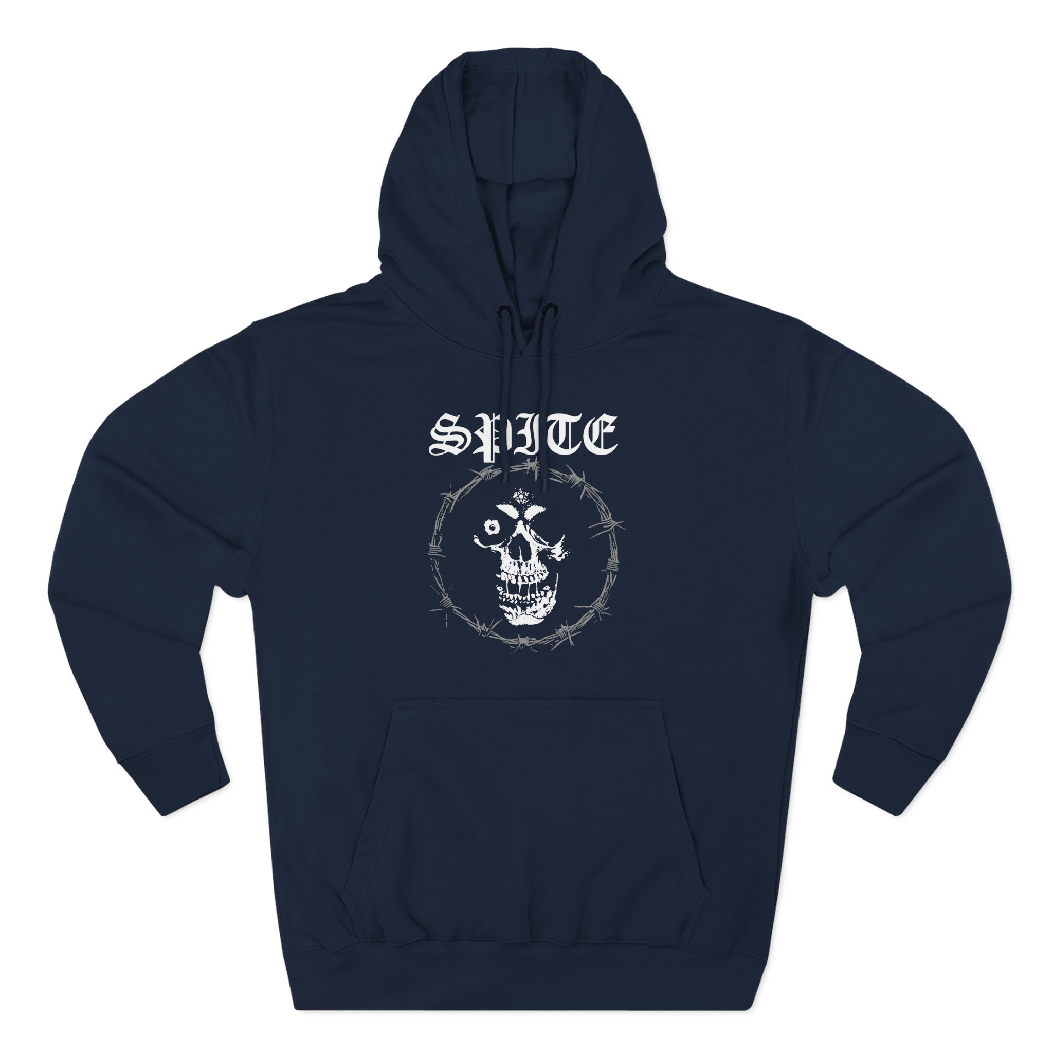 Spite Barbed Skull Three-Panel Fleece Hoodie