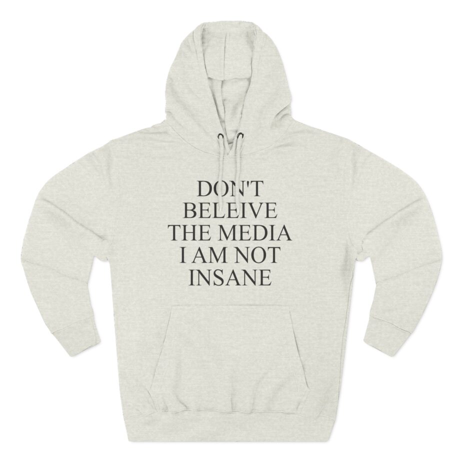 Joost Klein Don't Believe the Media I Am Not Insane Three-Panel Fleece Hoodie