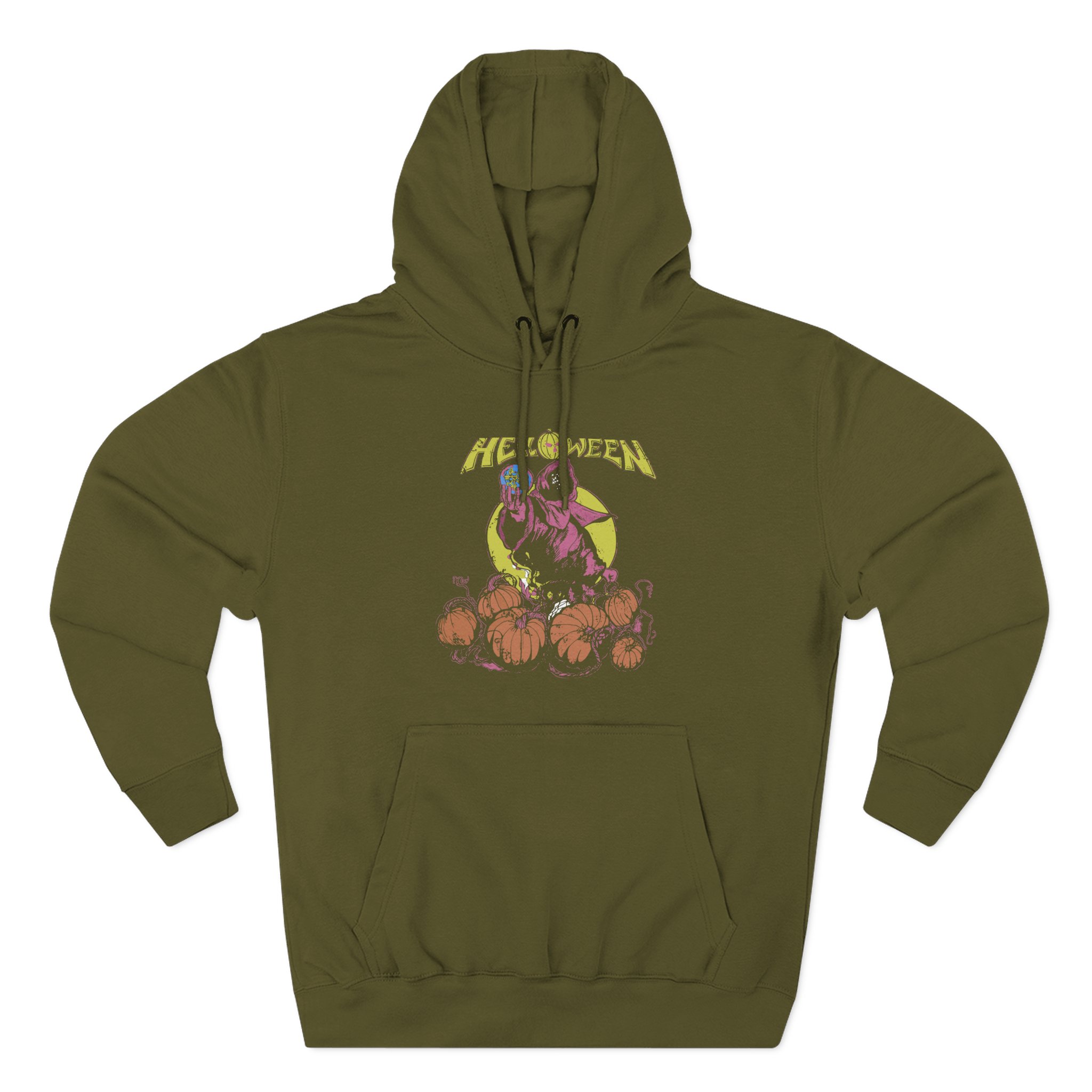 Helloween Pumpkin Garden Three-Panel Fleece Hoodie