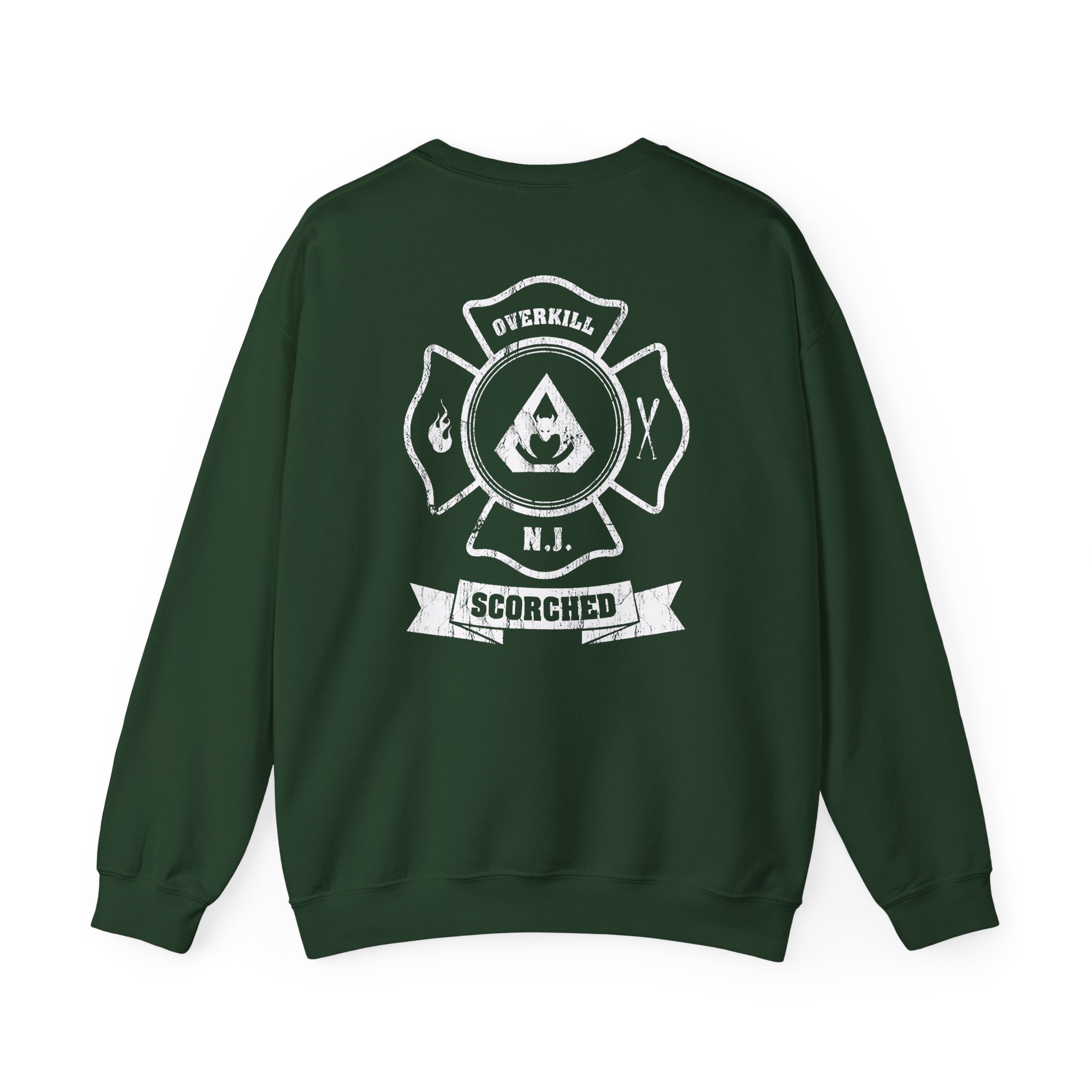Overkill Scorched Stretched Logo Unisex Heavy Blendâ„¢ Crewneck Sweatshirt