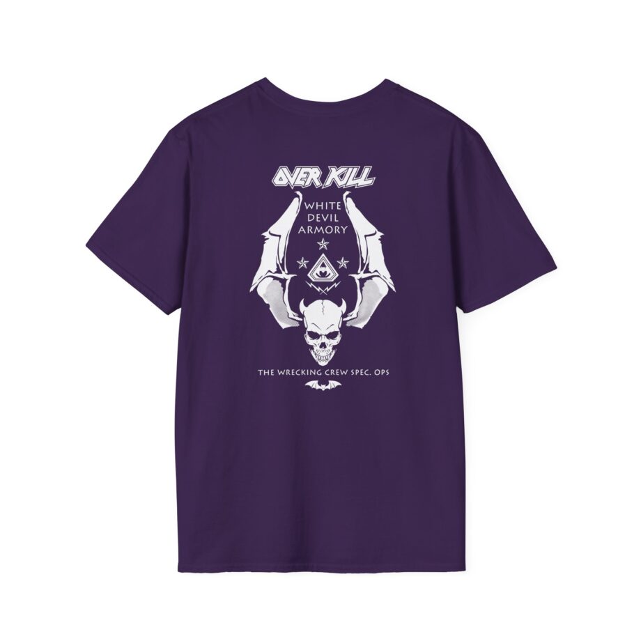 Overkill Logo Badge Skull Work Unisex Softstyle T-Shirt