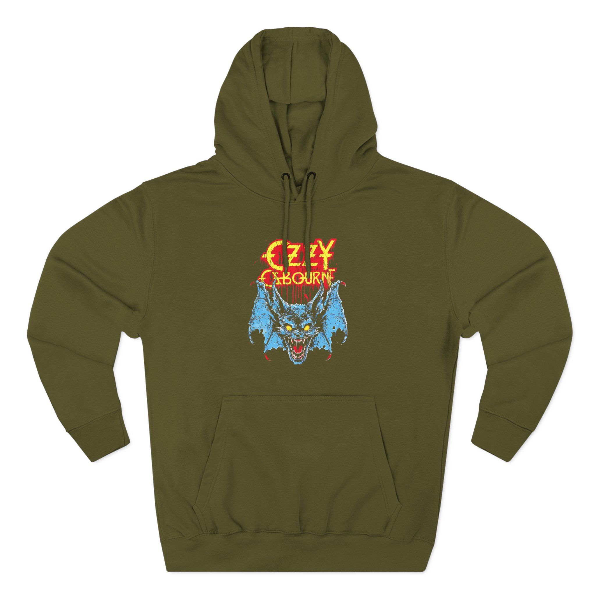 Ozzy Osbourne Glowing Eyes Bat Three-Panel Fleece Hoodie