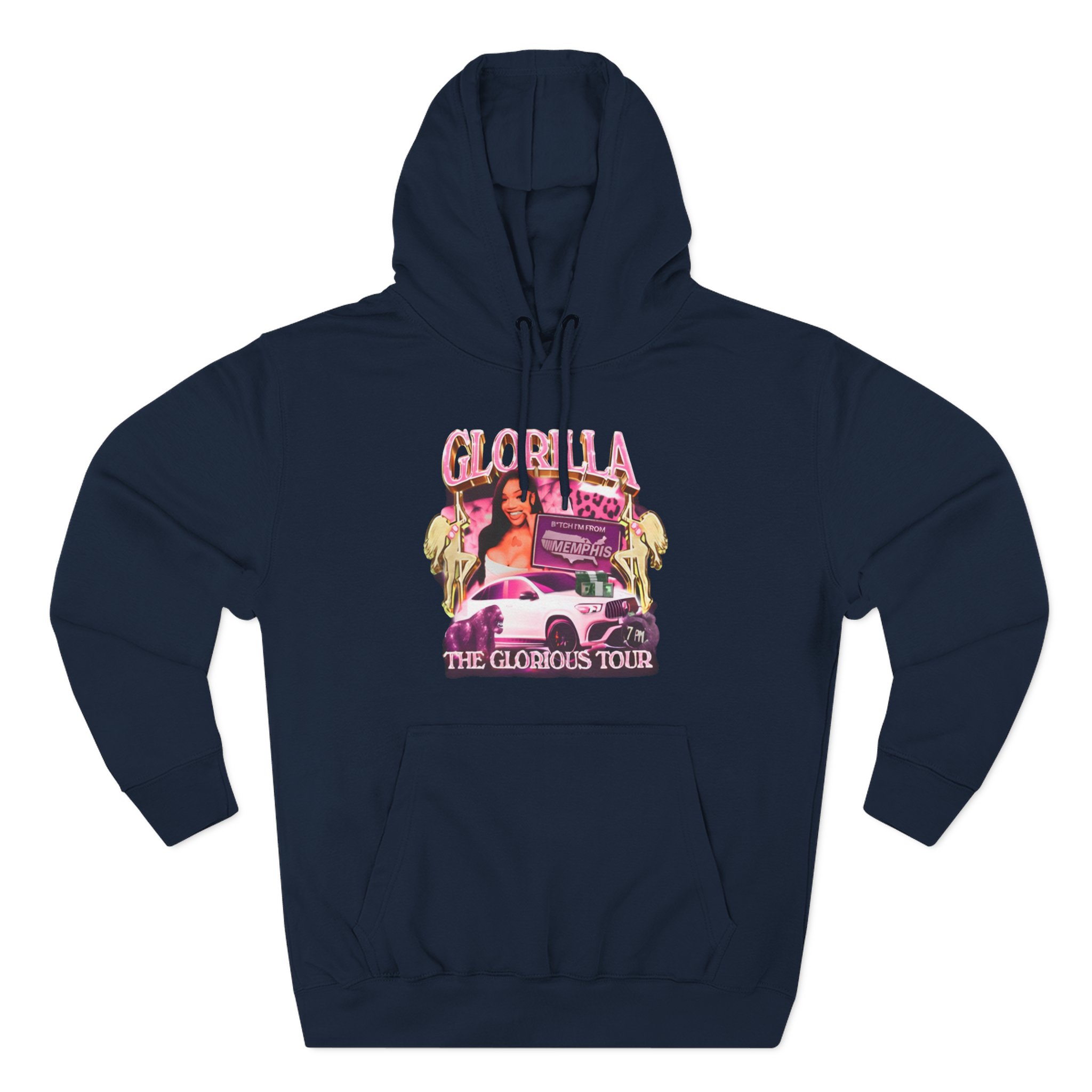Glorilla Glorious Tour From Memphis Three-Panel Fleece Hoodie