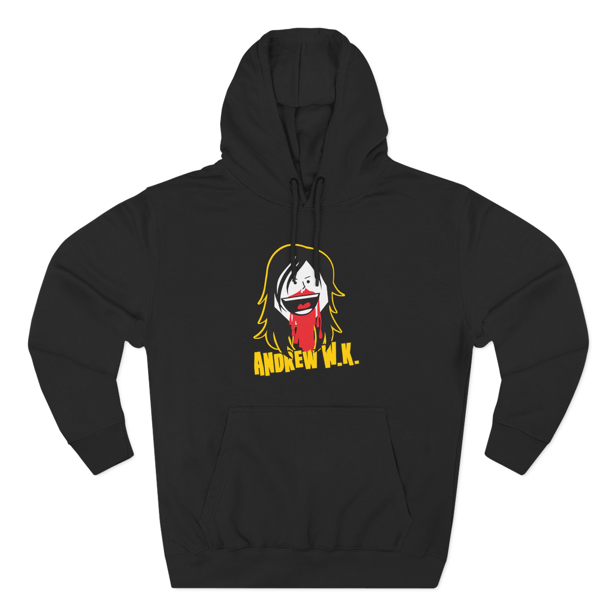 Andrew Wk Cartoon Bloody Nose Three-Panel Fleece Hoodie