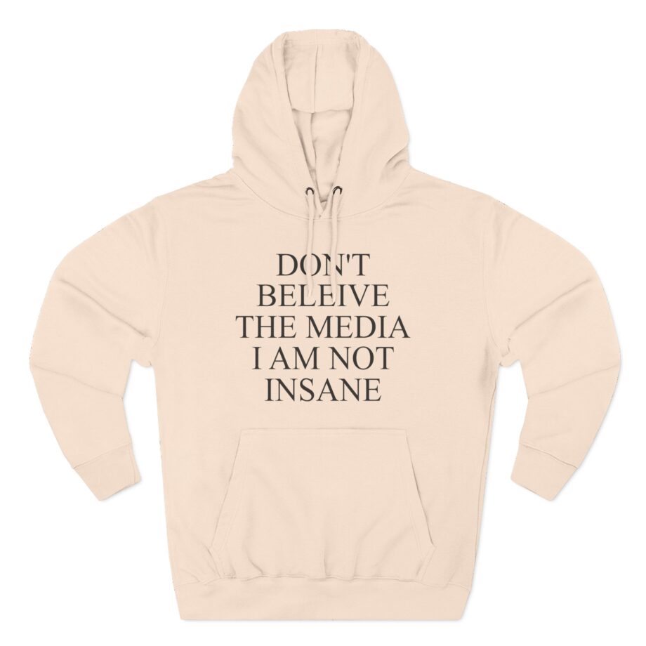 Joost Klein Don't Believe the Media I Am Not Insane Three-Panel Fleece Hoodie