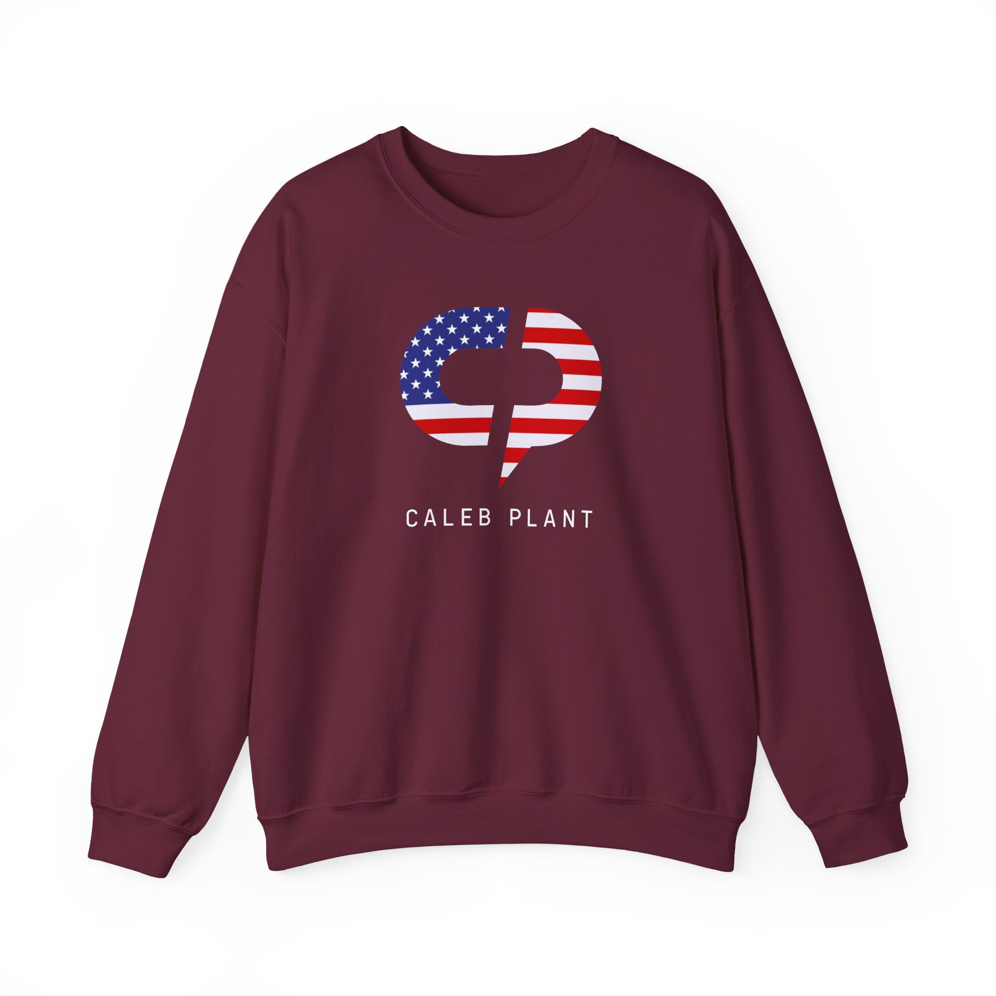 Caleb Plant Red, White and Blue Unisex Heavy Blendâ„¢ Crewneck Sweatshirt