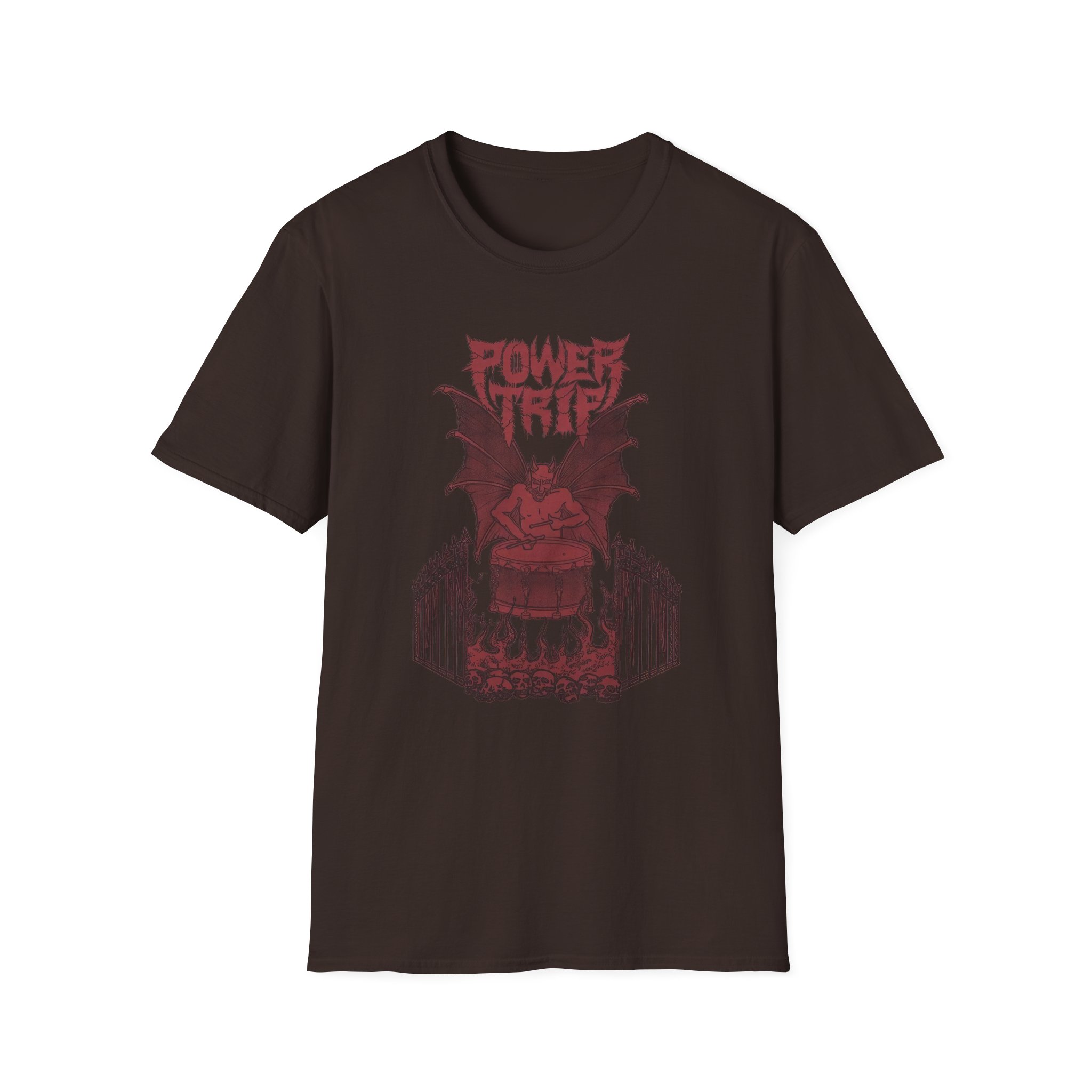 Power Trip Demon Drum Unisex Softstyle T-Shirt