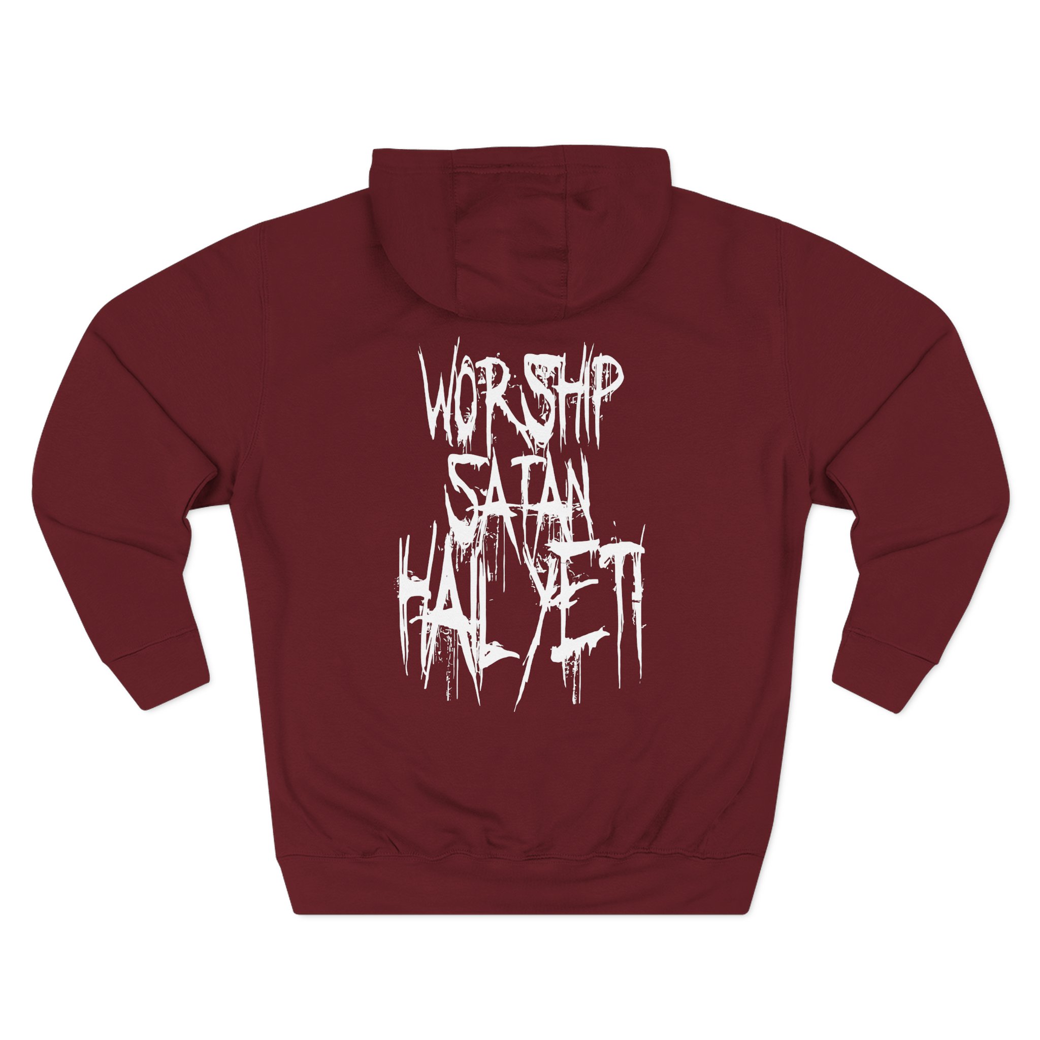 All Hail the Yeti Worship Satan Three-Panel Fleece Hoodie