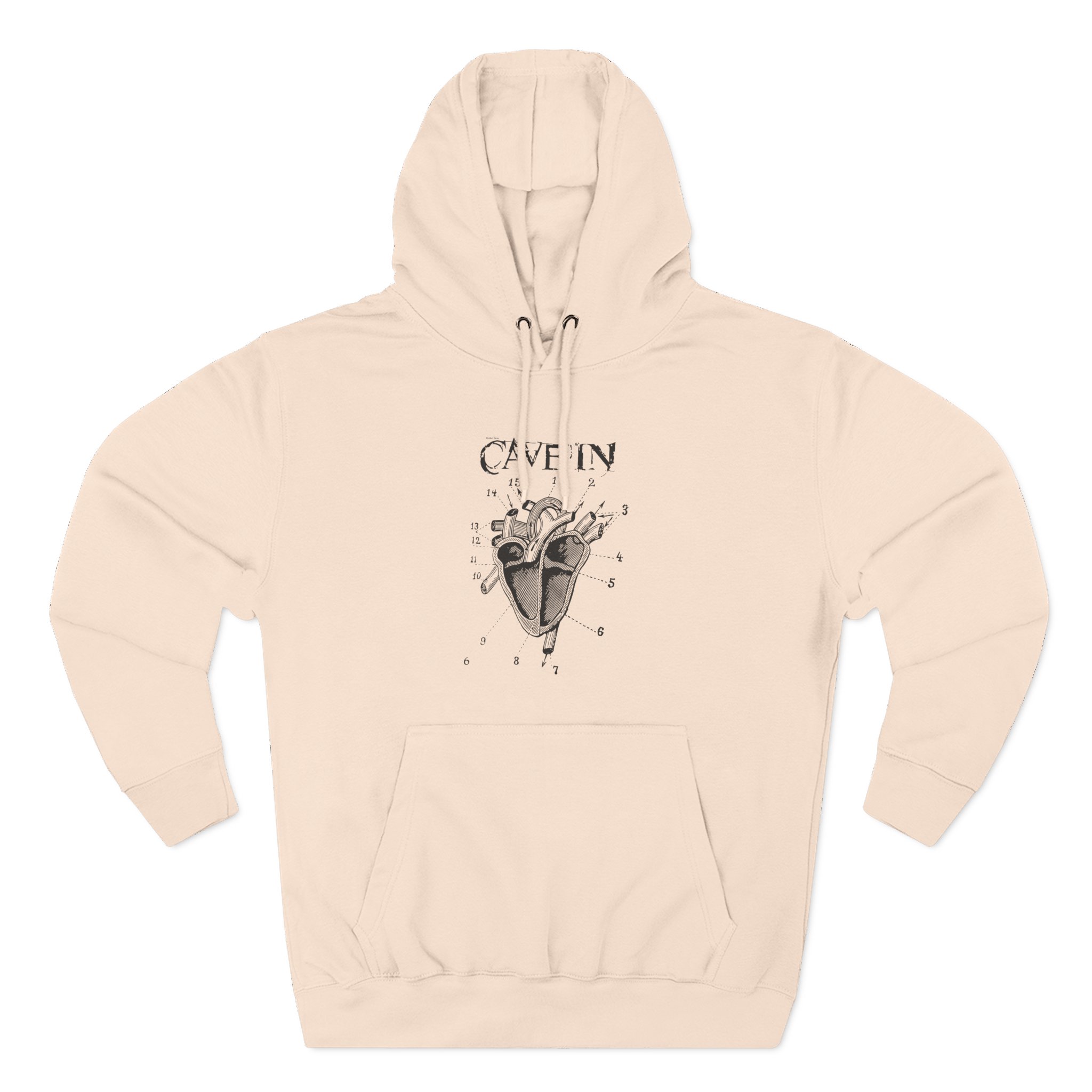 Cave in Classic Heart Three-Panel Fleece Hoodie