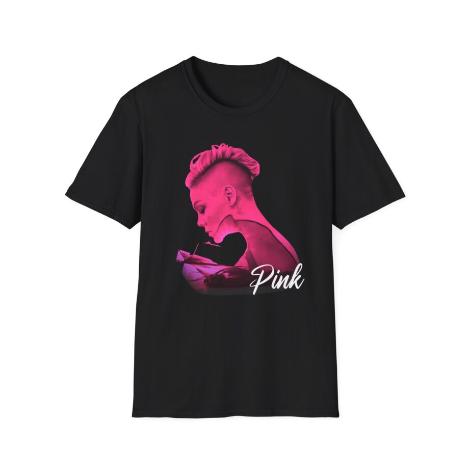 P!nk Silhouette Photo Peach Unisex Softstyle T-Shirt