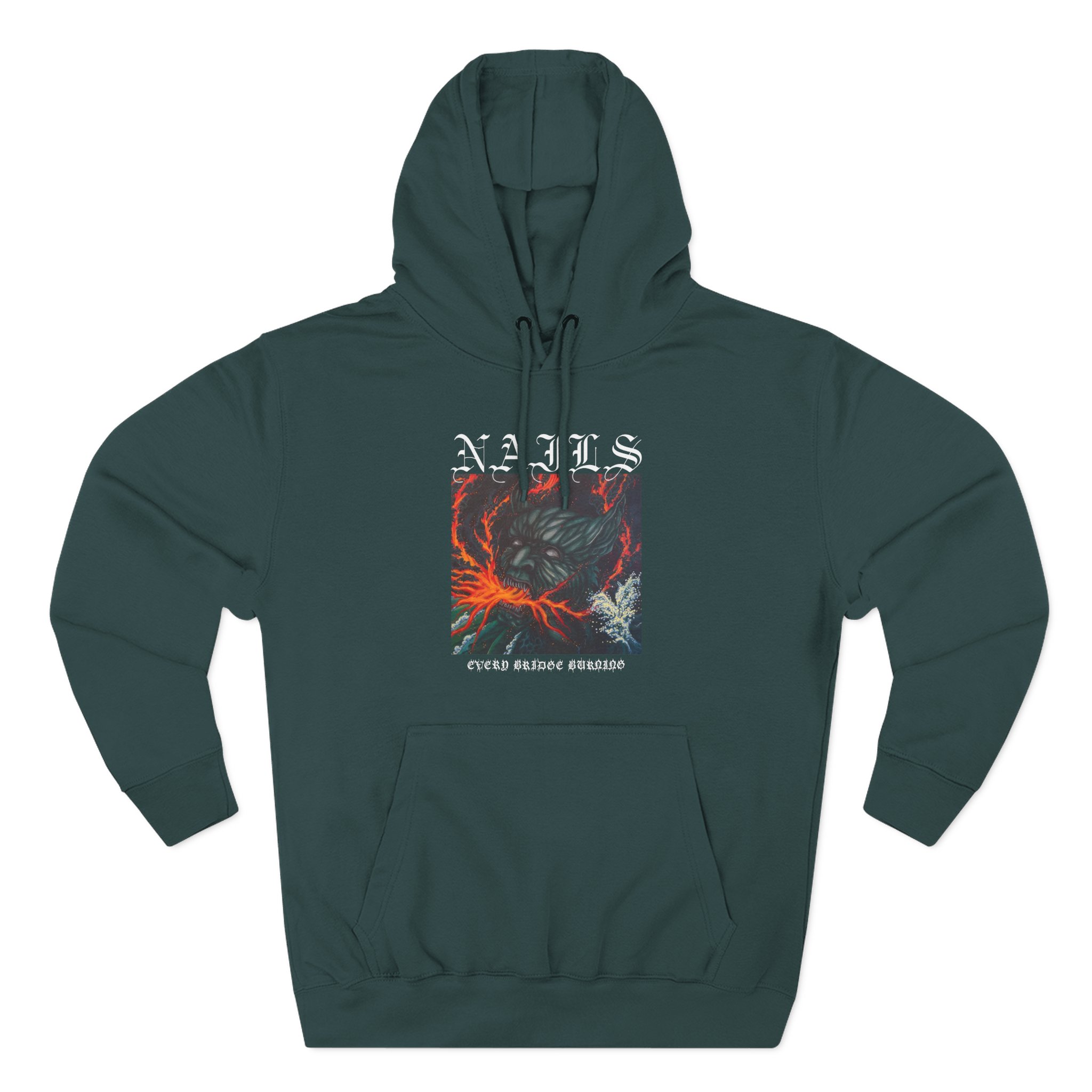 Nails Every Bridge Burning Three-Panel Fleece Hoodie