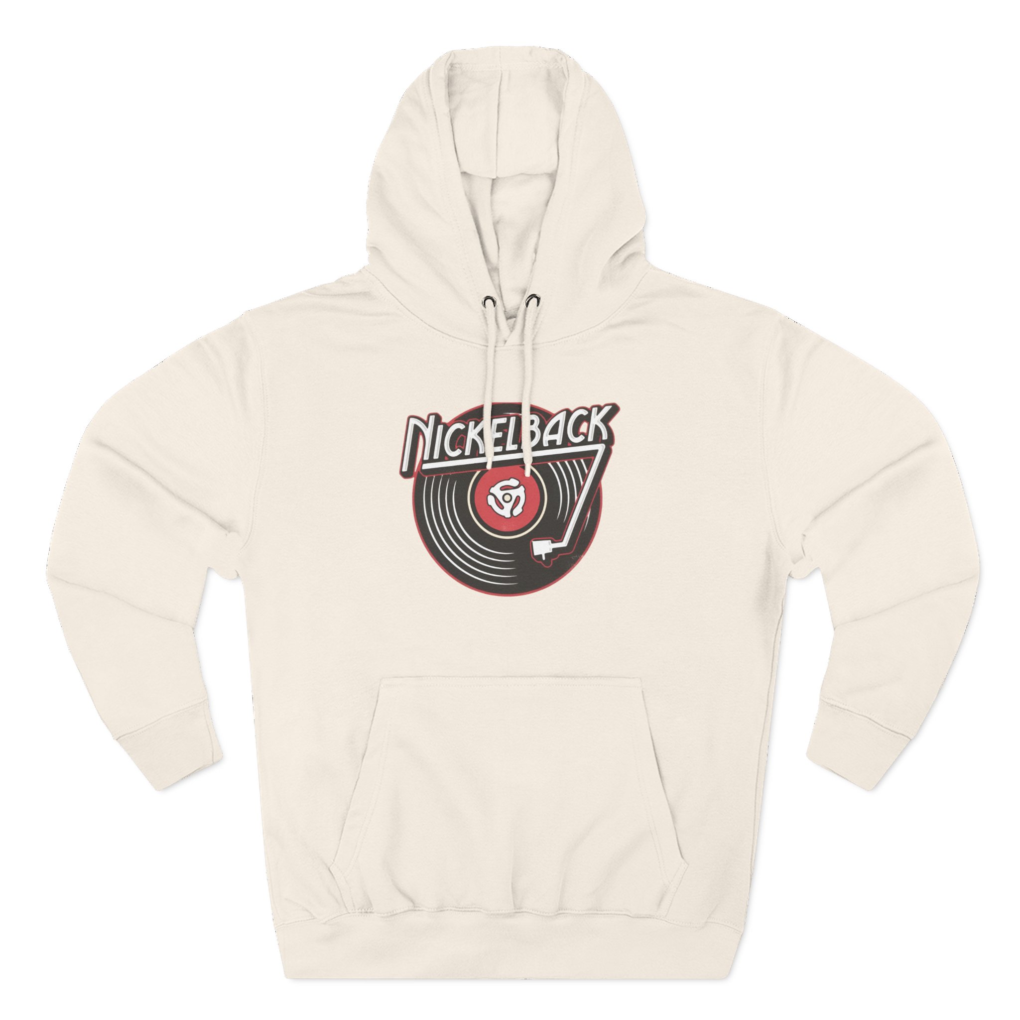 Nickelback Record Natural Ringer Three-Panel Fleece Hoodie