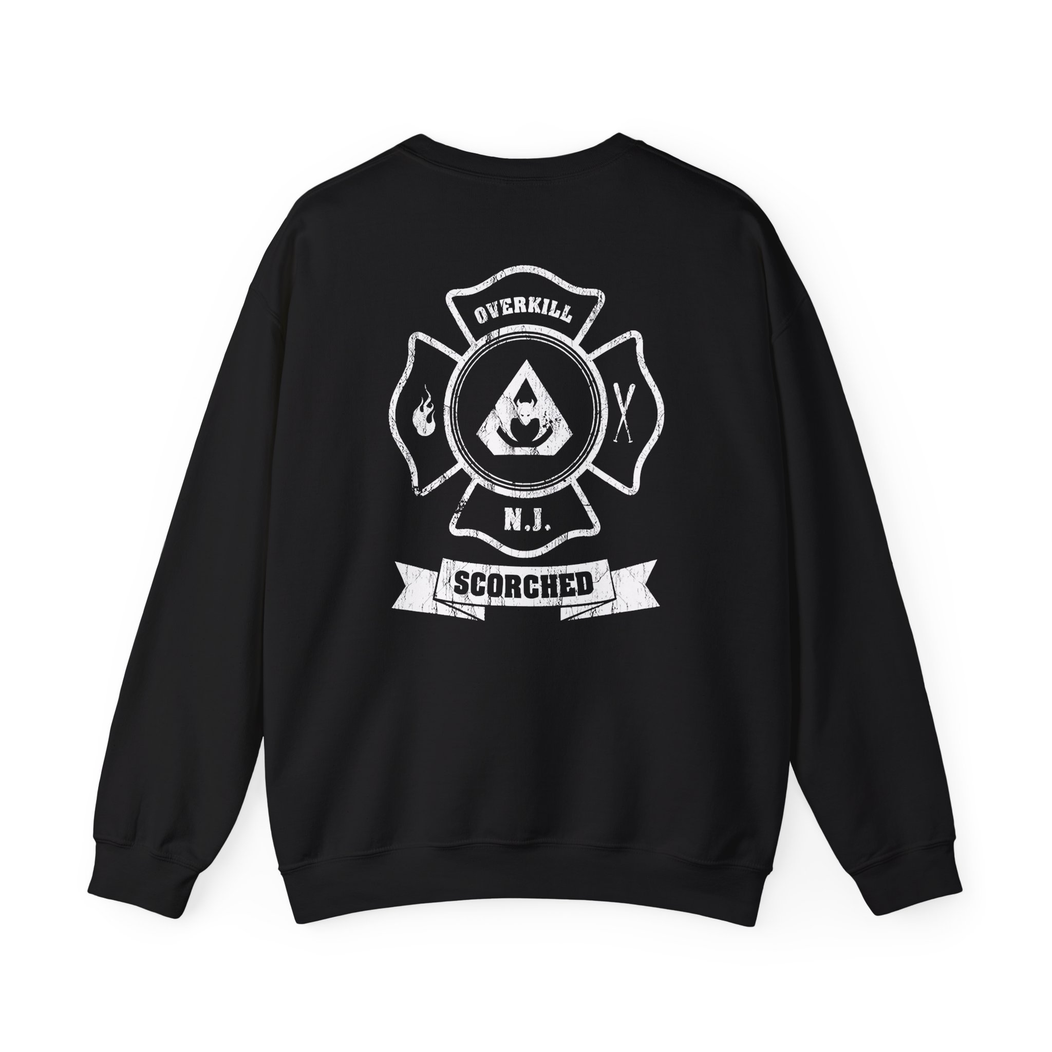 Overkill Scorched Stretched Logo Unisex Heavy Blendâ„¢ Crewneck Sweatshirt