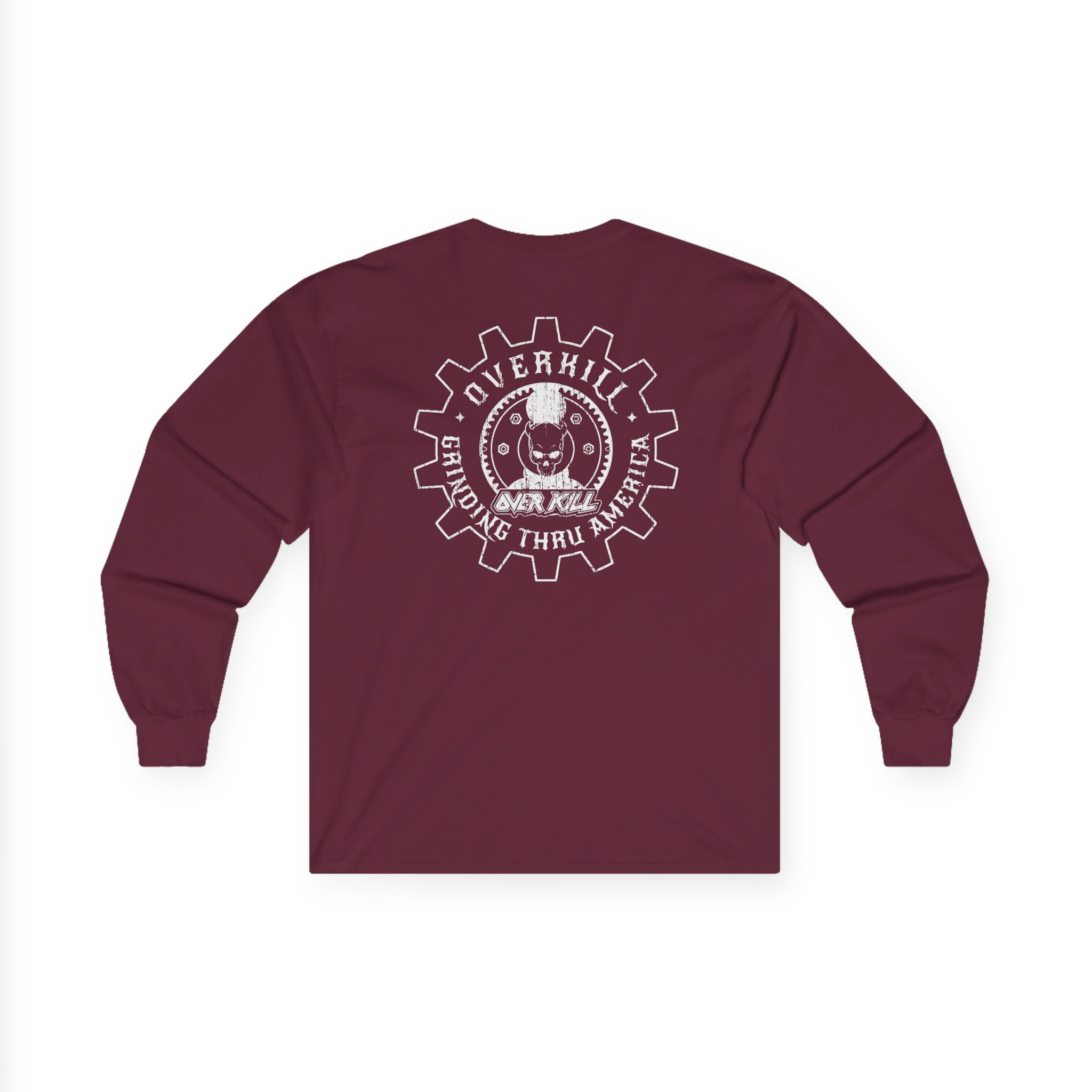 Overkill Embroidered Gear Logo Unisex Ultra Cotton Long Sleeve Tee