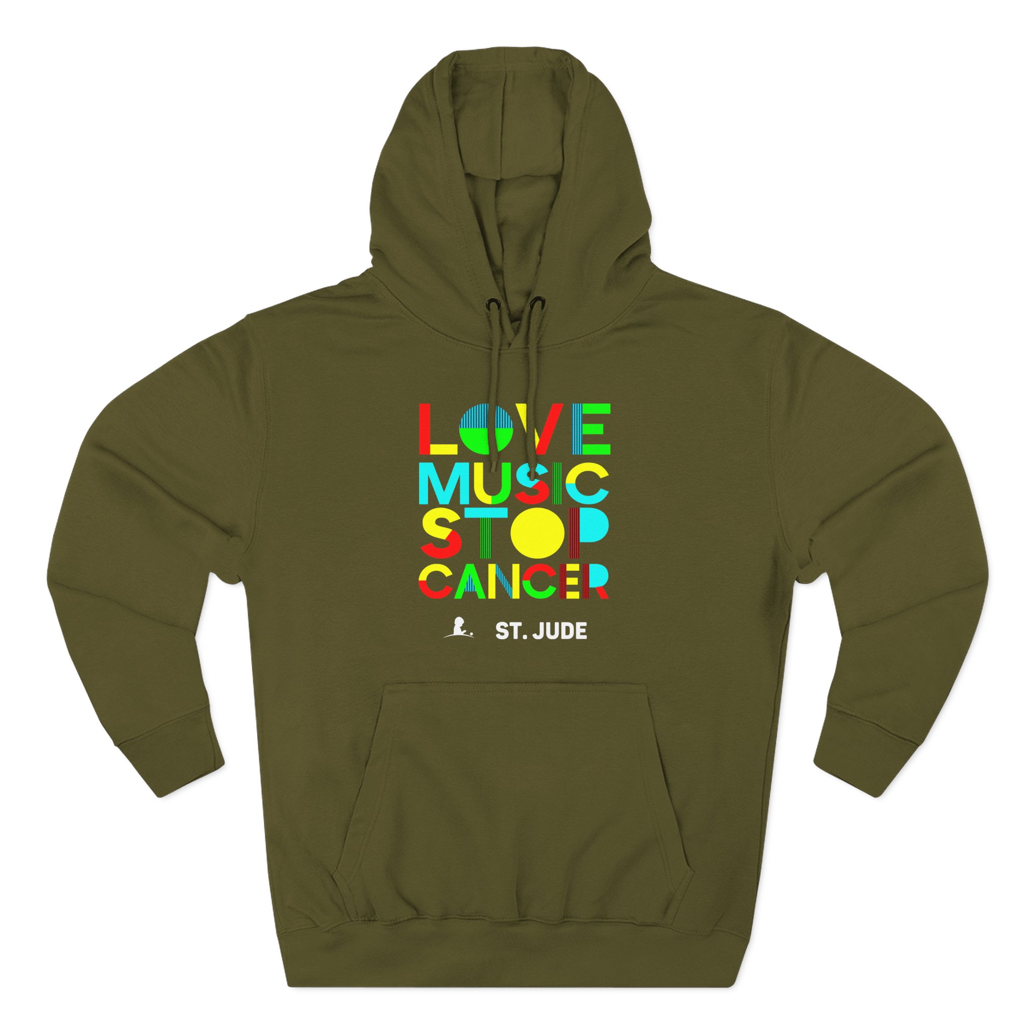 Liquid Stranger Love Music Stop Cancer Three-Panel Fleece Hoodie