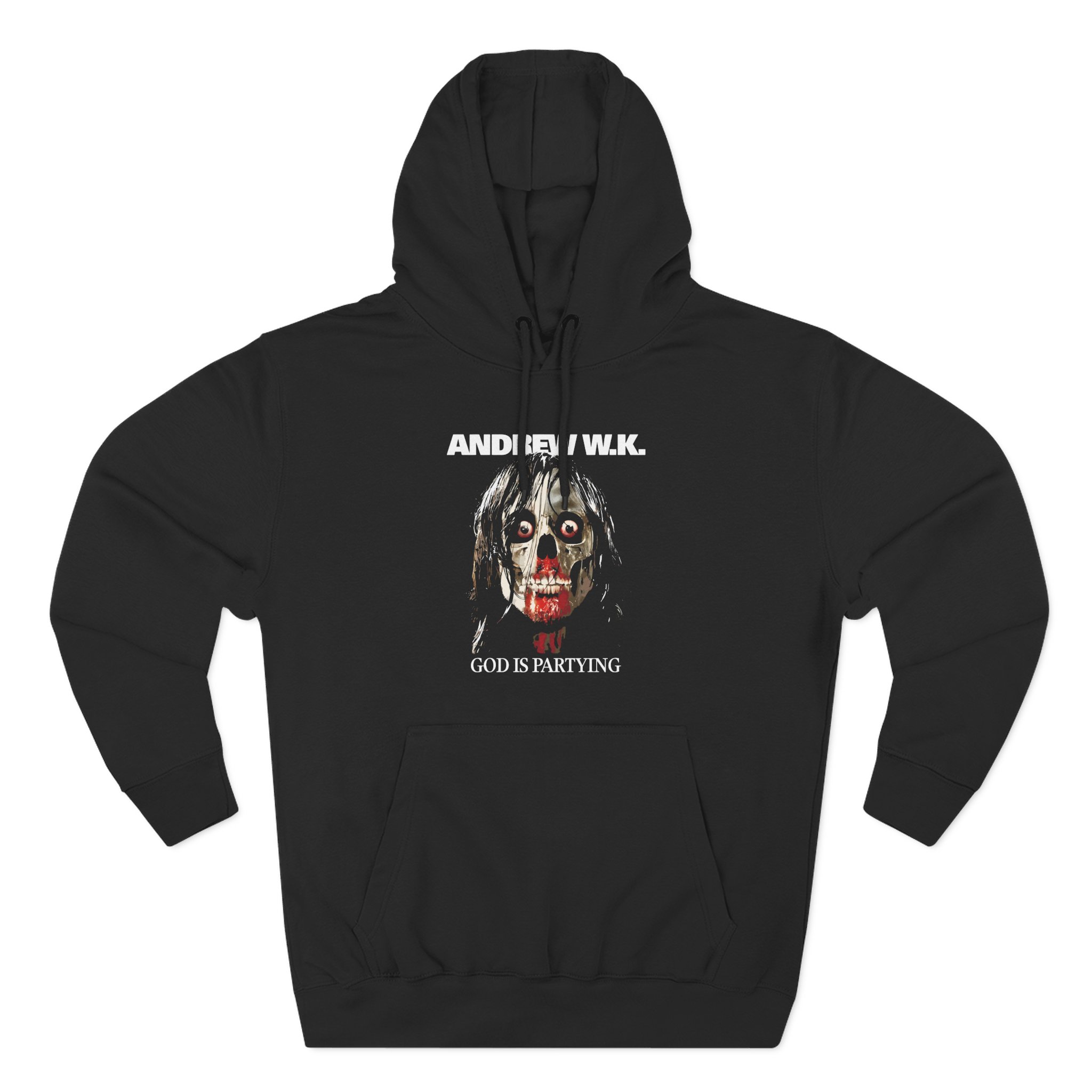 Andrew Wk God is Partying Zombie Three-Panel Fleece Hoodie
