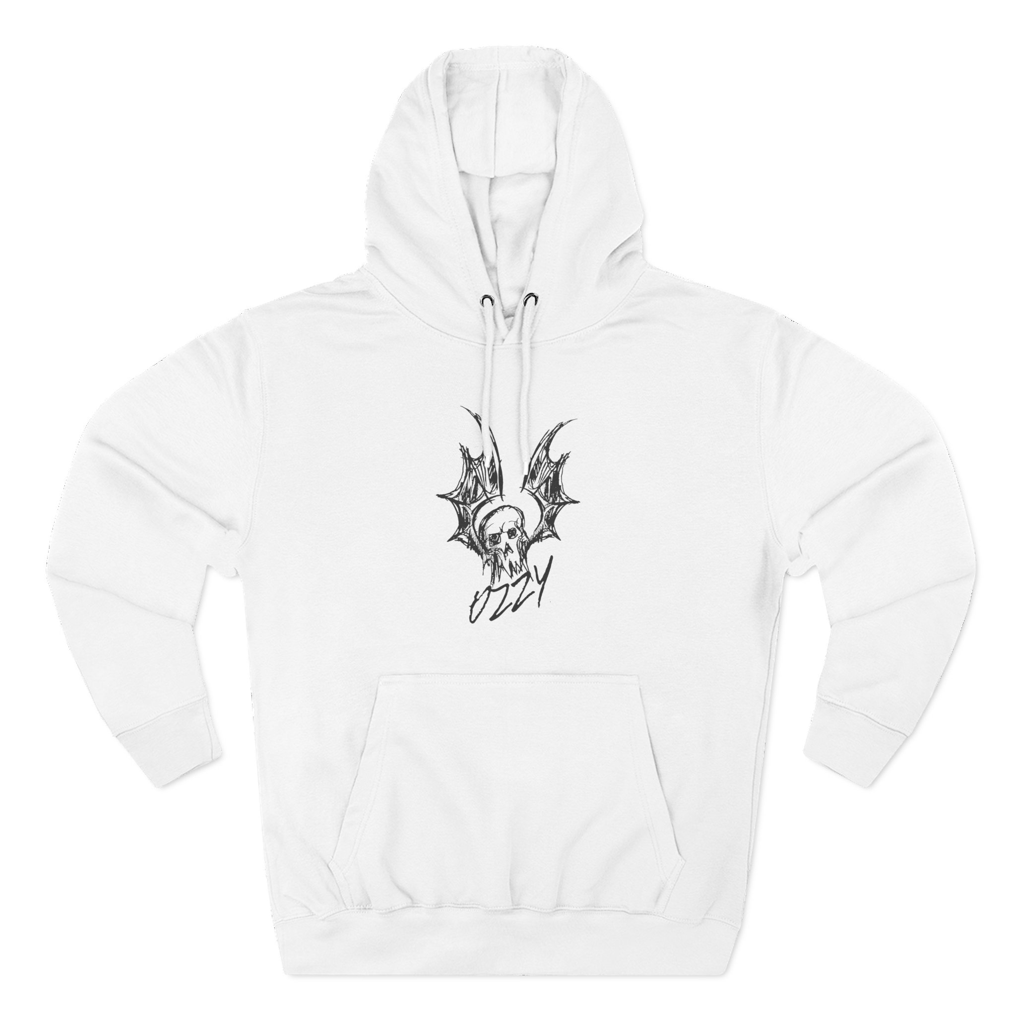 Ozzy Osbourne Bat Sketch Three-Panel Fleece Hoodie