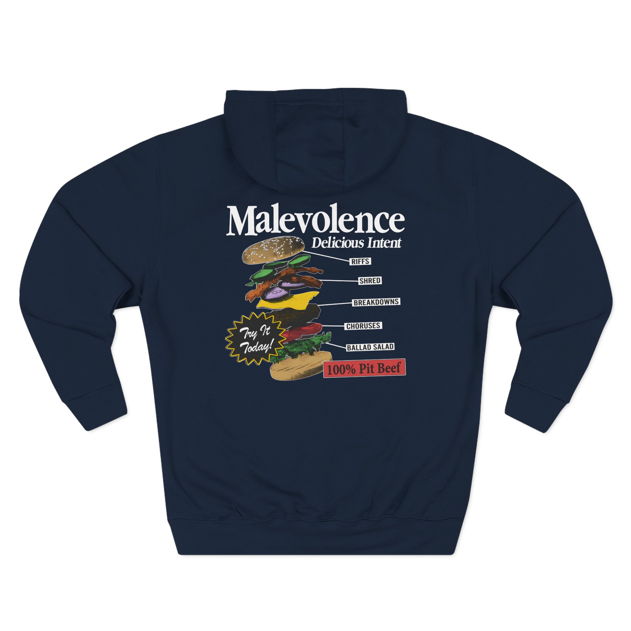 Malevolence Pit Beef Three-Panel Fleece Hoodie