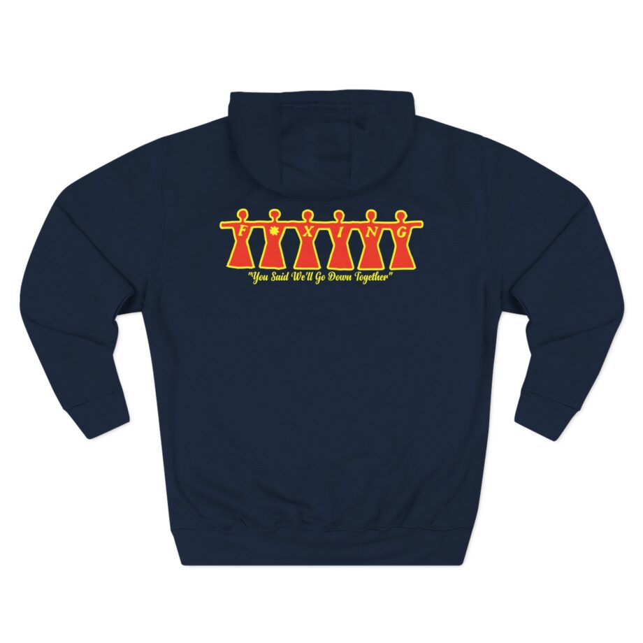 Foxing Moon Face Three-Panel Fleece Hoodie