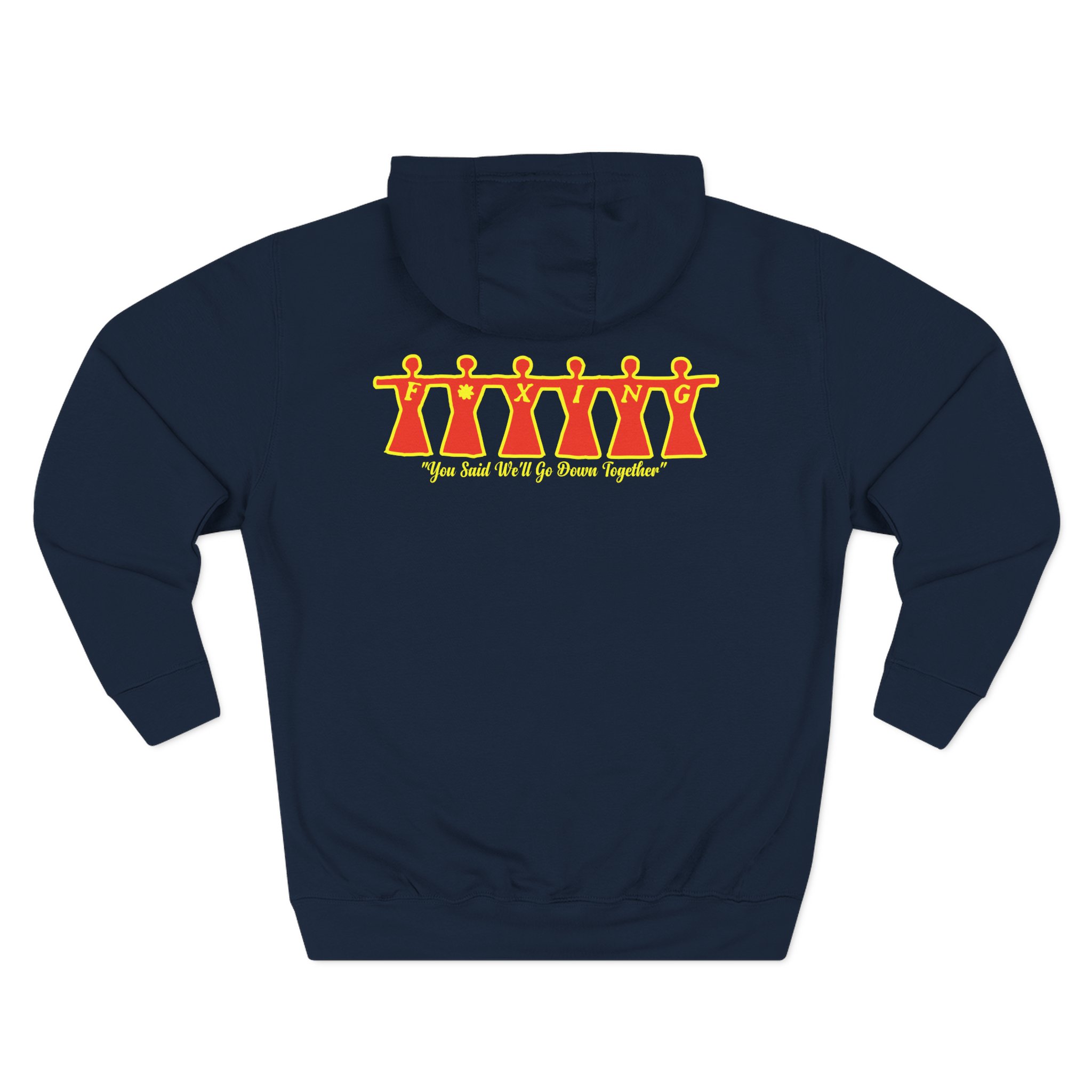 Foxing Moon Face Three-Panel Fleece Hoodie