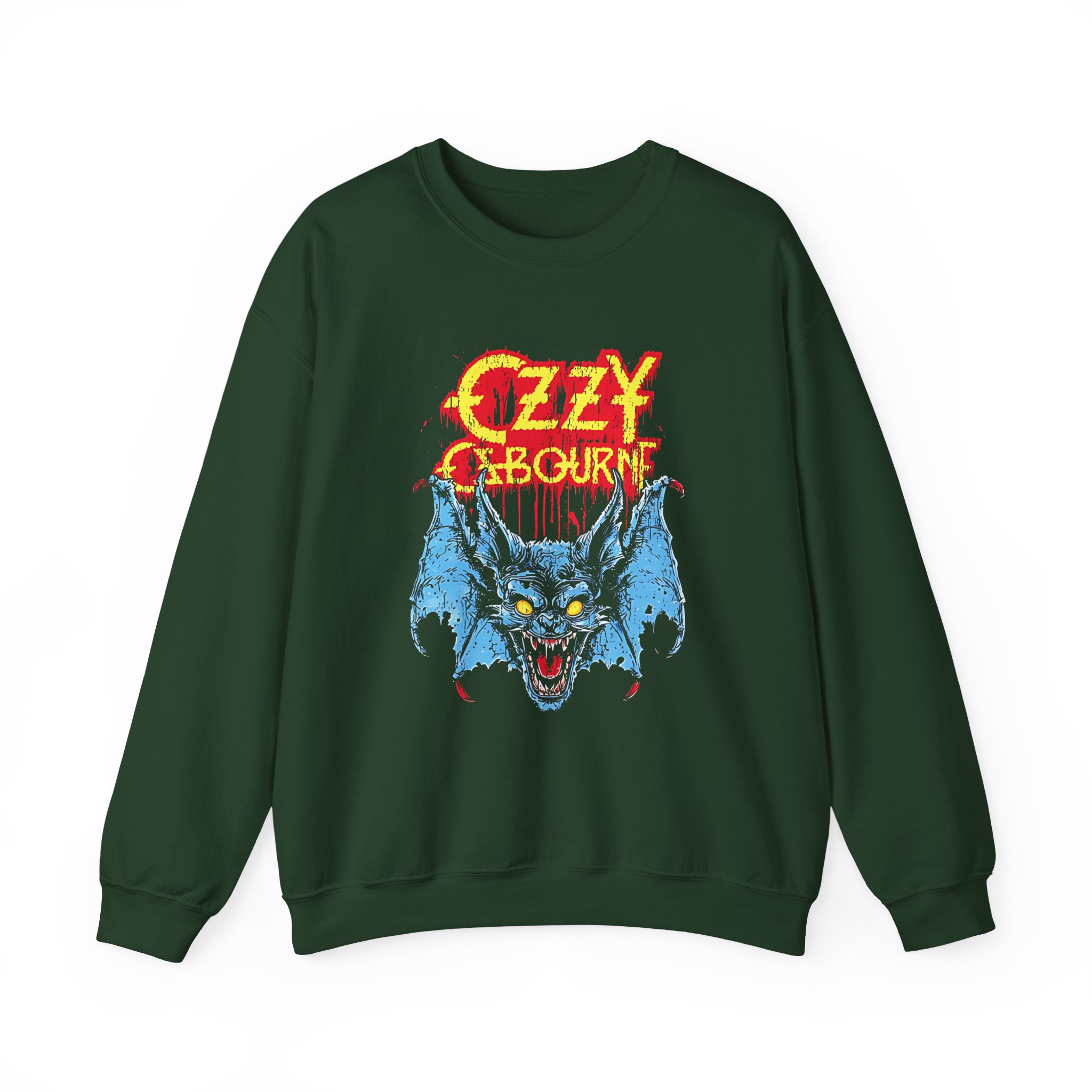 Ozzy Osbourne Glowing Eyes Bat Unisex Heavy Blendâ„¢ Crewneck Sweatshirt