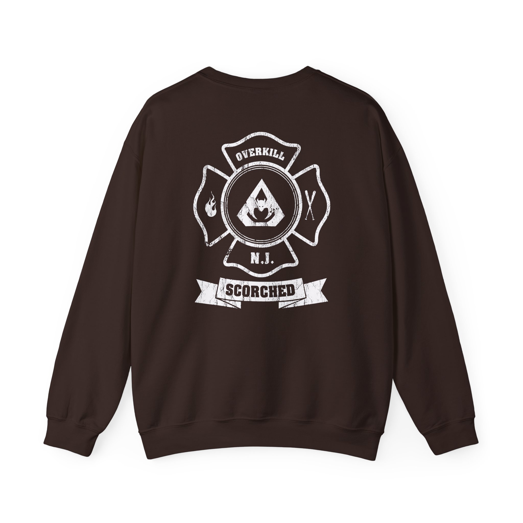 Overkill Scorched Stretched Logo Unisex Heavy Blendâ„¢ Crewneck Sweatshirt