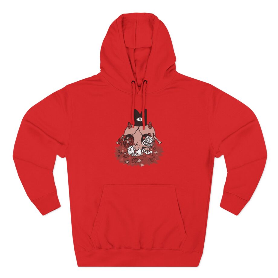 Cult of the Lamb Floral Skull Three-Panel Fleece Hoodie