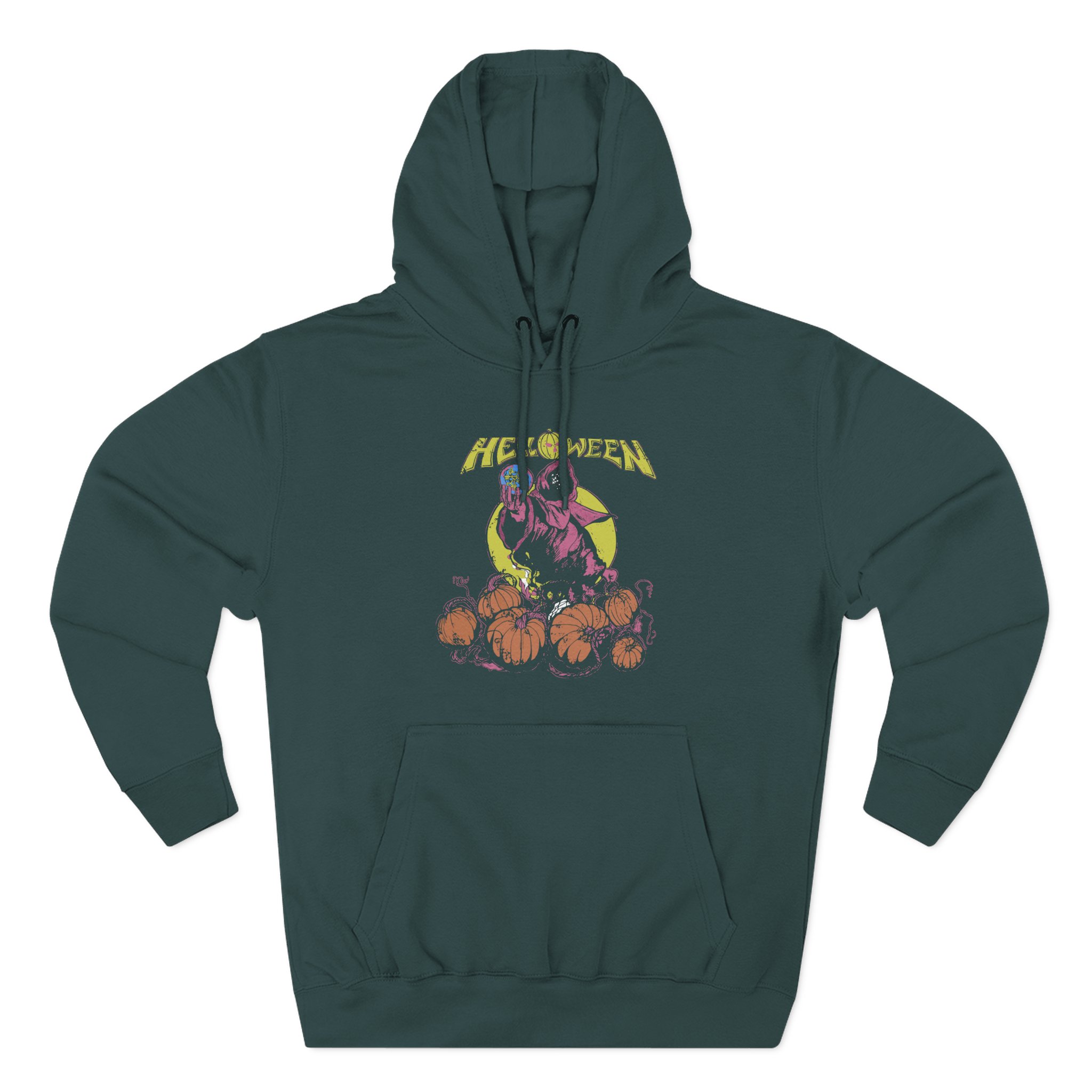 Helloween Pumpkin Garden Three-Panel Fleece Hoodie