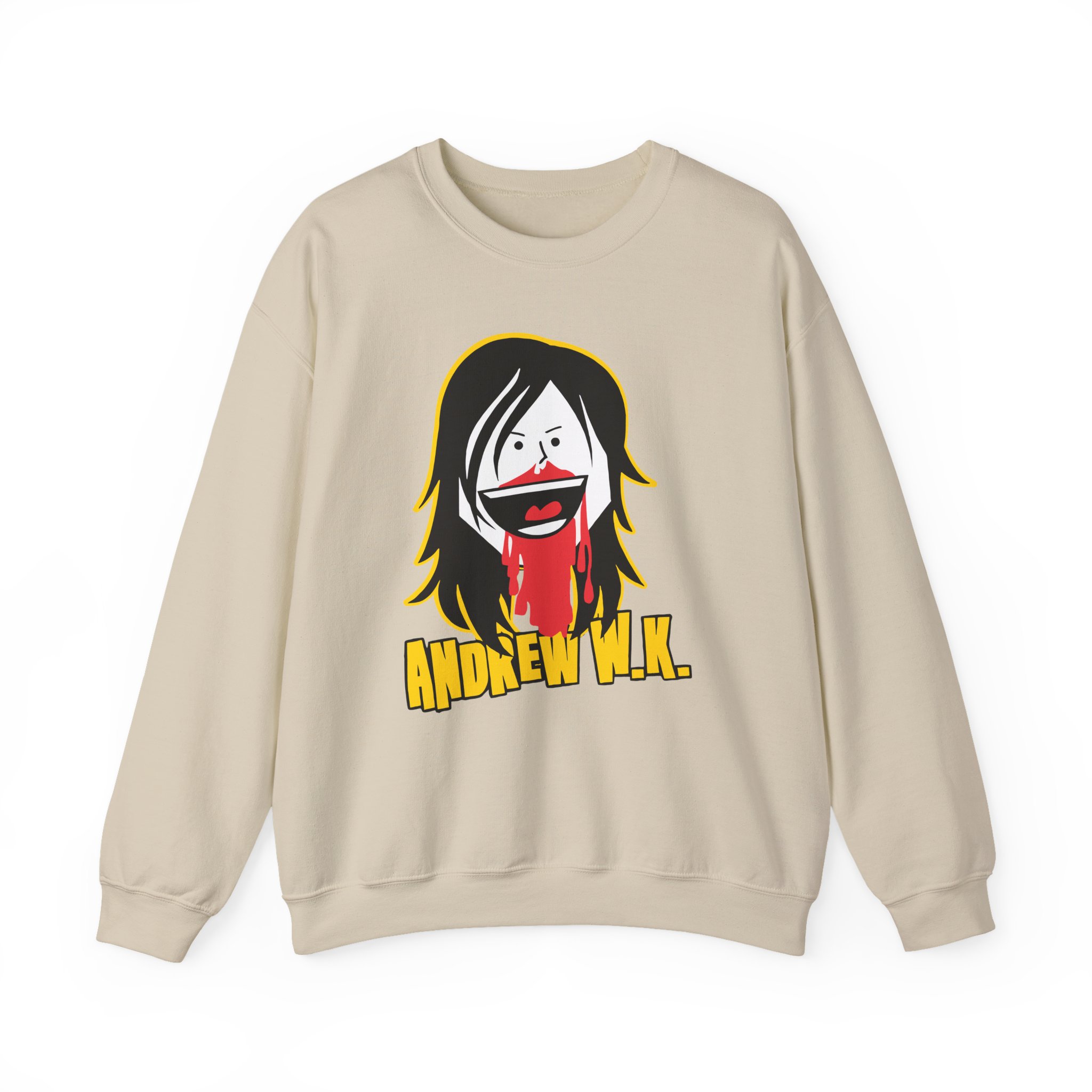 Andrew Wk Cartoon Bloody Nose Unisex Heavy Blendâ„¢ Crewneck Sweatshirt