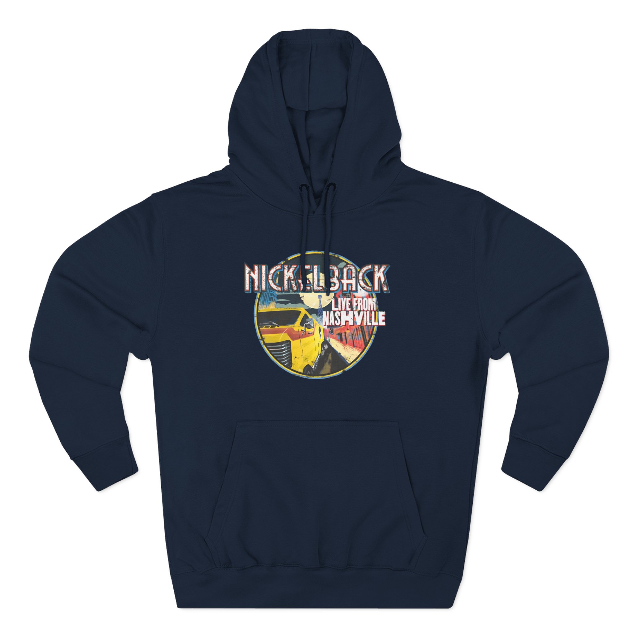 Nickelback Live From Nashville B&W Raglan Three-Panel Fleece Hoodie
