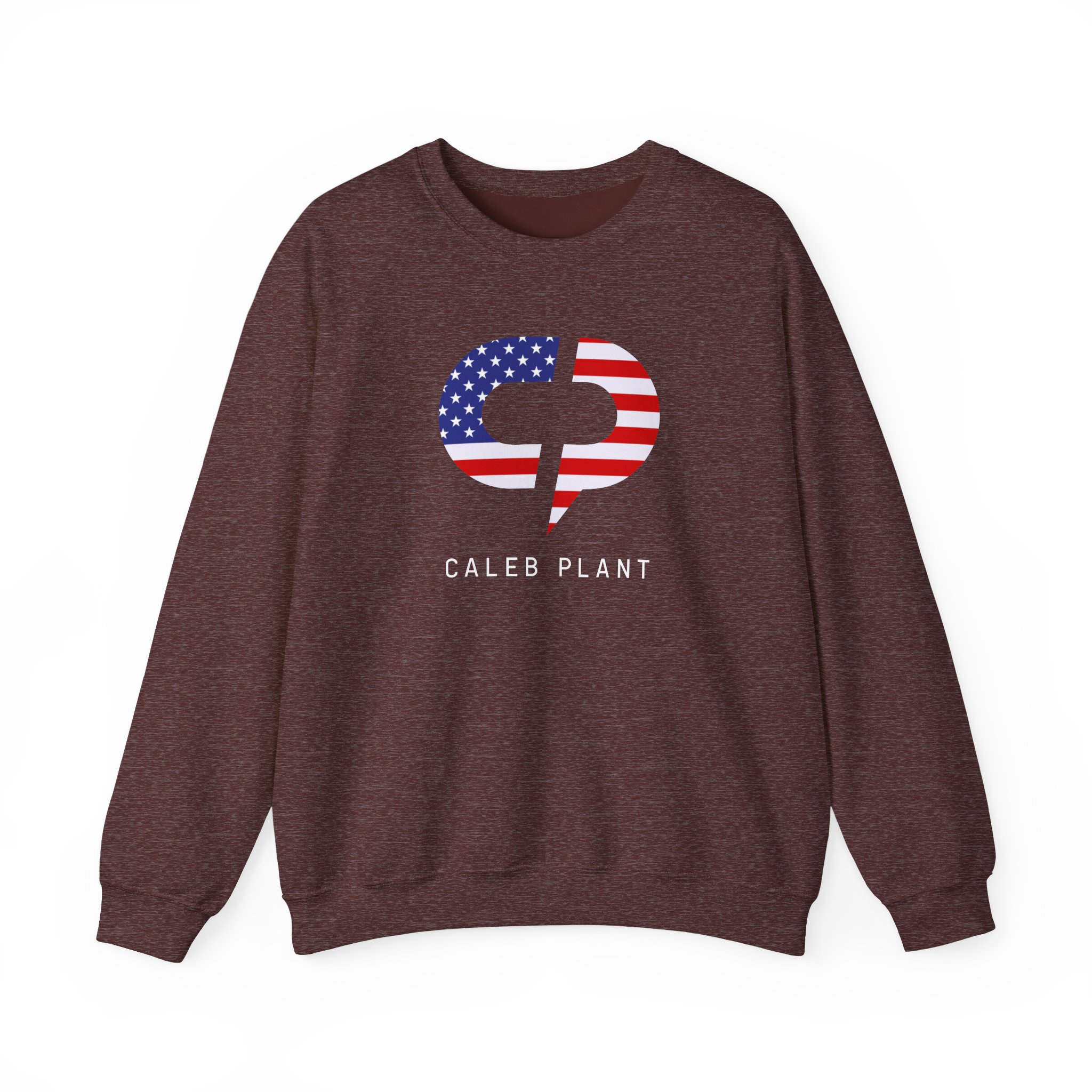 Caleb Plant Red, White and Blue Unisex Heavy Blendâ„¢ Crewneck Sweatshirt