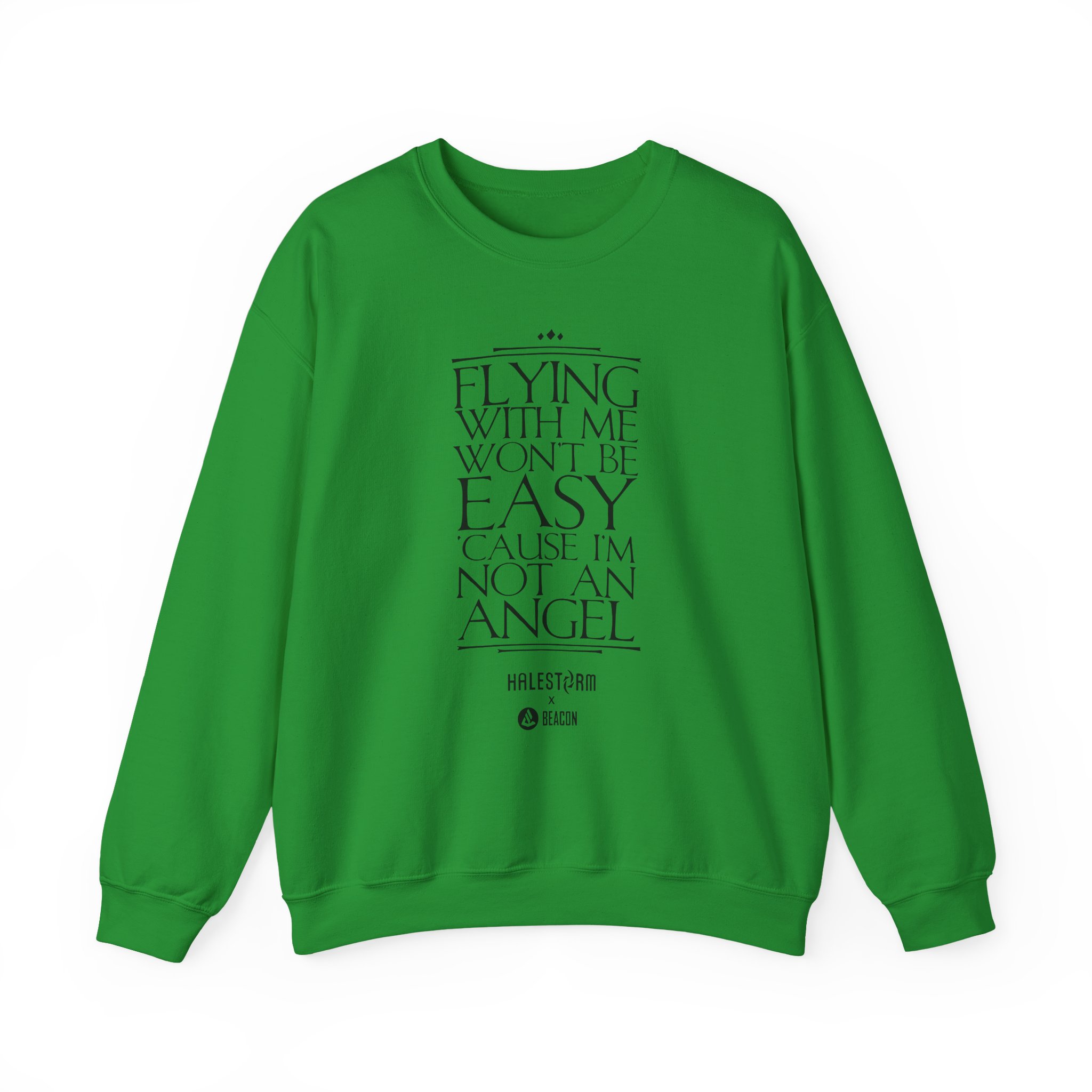 Halestorm Flying With Me Won't Be Easy 'cause I'm Not an Angel Unisex Heavy Blendâ„¢ Crewneck Sweatshirt